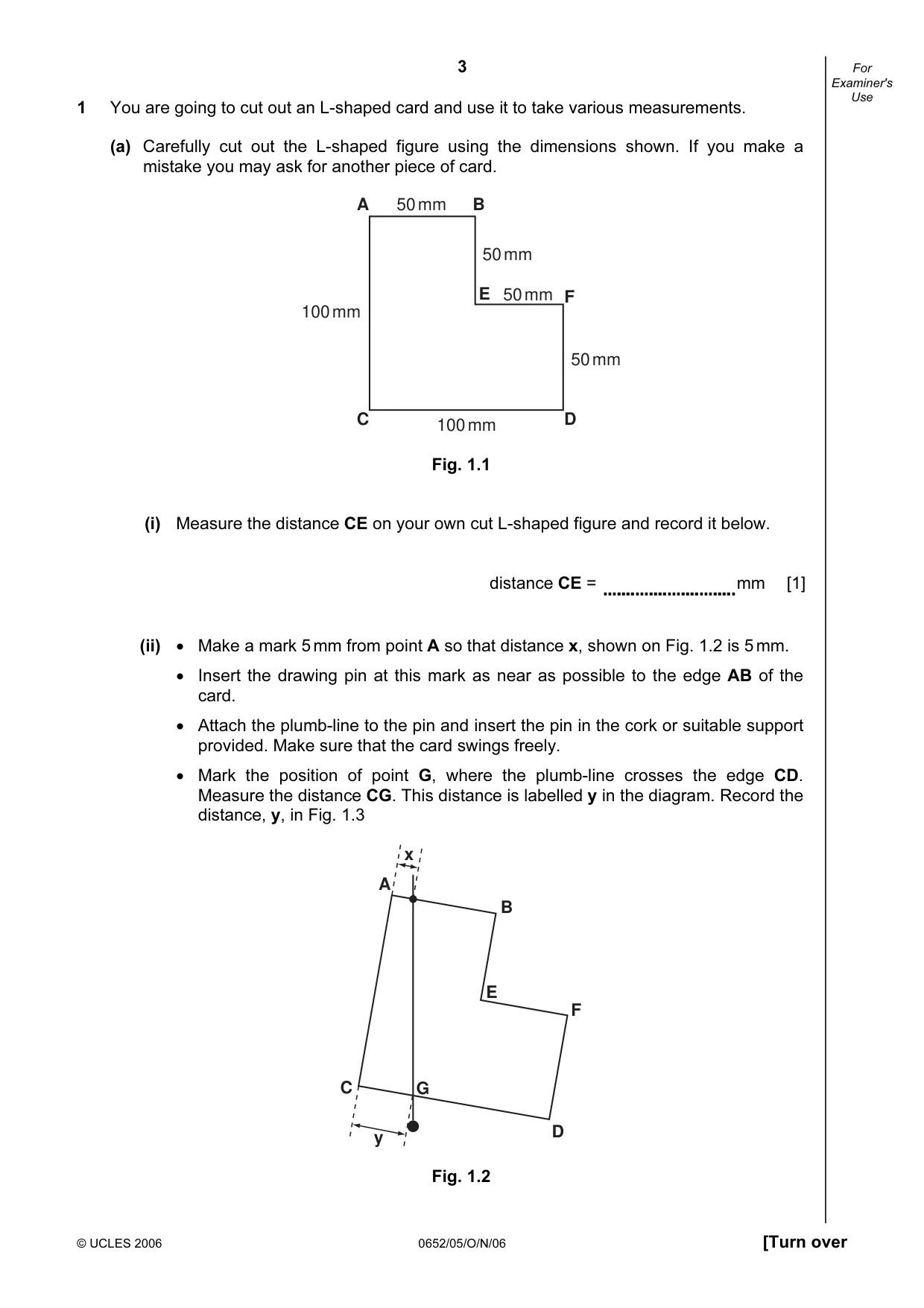 Cambridge IGCSE Physical Science 0652 2006 Oct/Nov Paper 5 · Variant 1 question paper, page 3 of 12