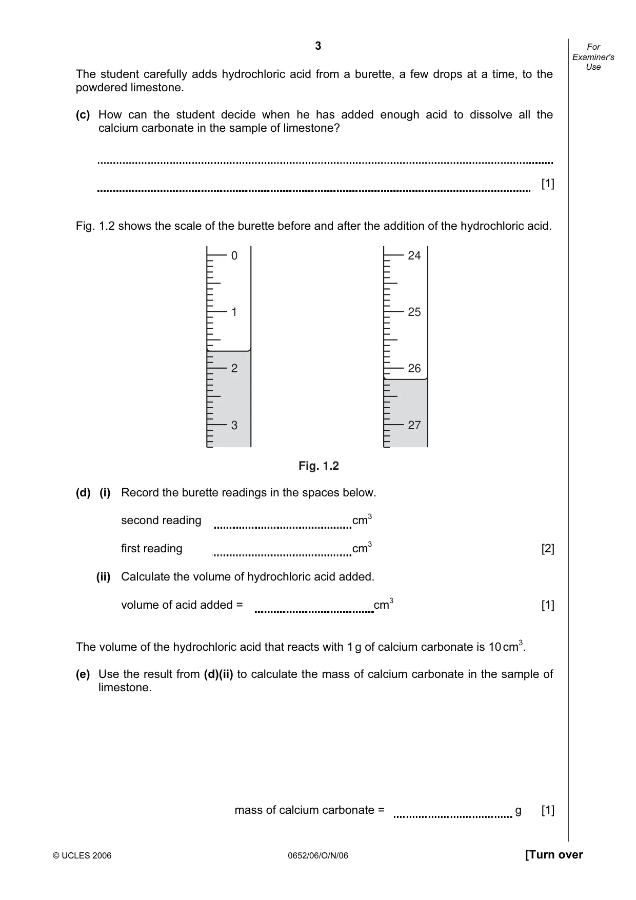 Cambridge IGCSE Physical Science 0652 2006 Oct/Nov Paper 6 · Variant 1 question paper, page 3 of 20