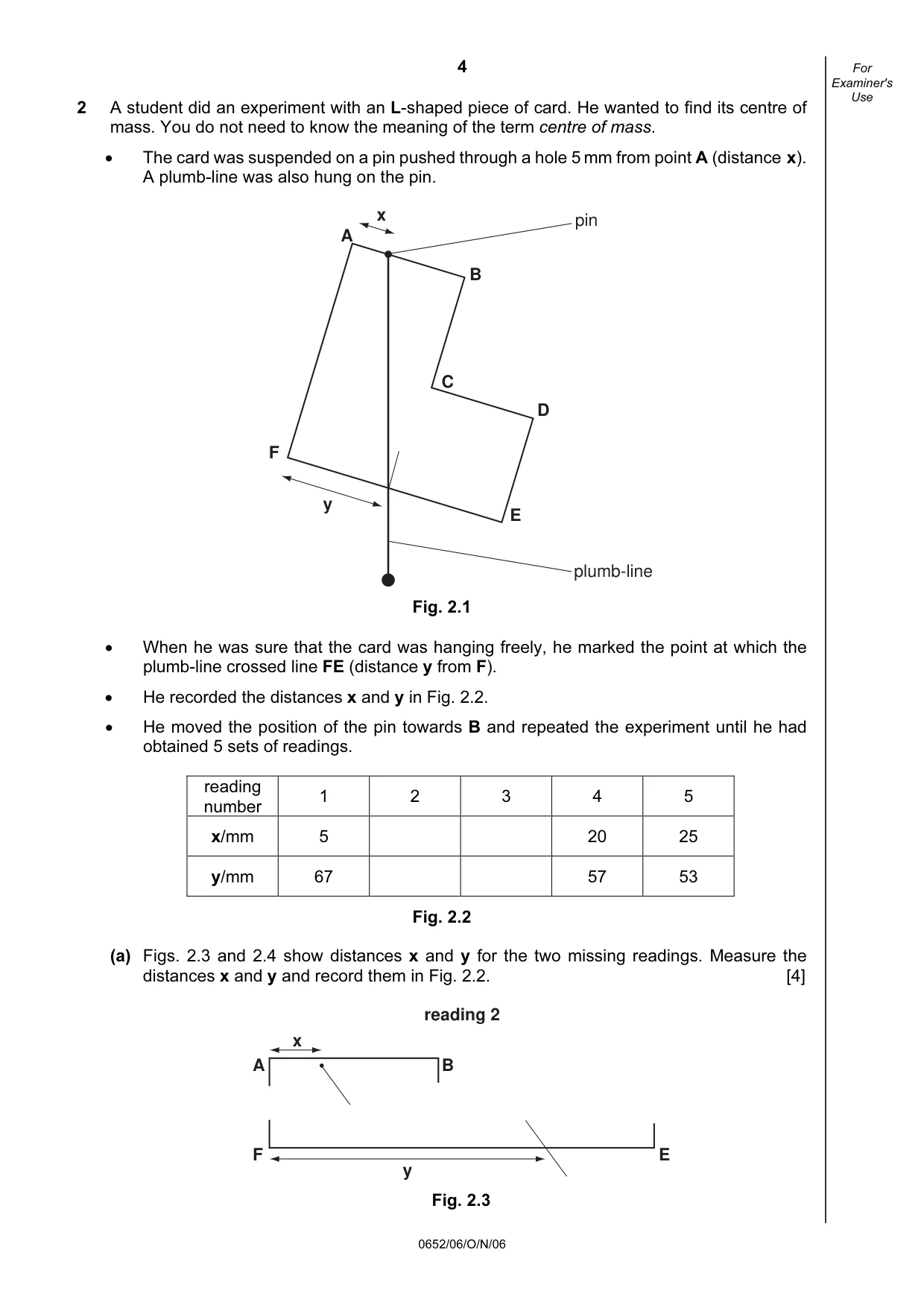 Cambridge IGCSE Physical Science 0652 2006 Oct/Nov Paper 6 · Variant 1 question paper, page 4 of 20