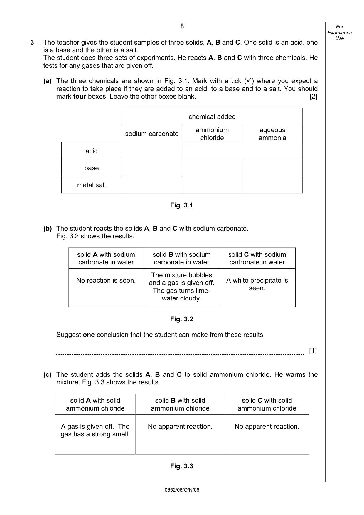 Cambridge IGCSE Physical Science 0652 2006 Oct/Nov Paper 6 · Variant 1 question paper, page 8 of 20