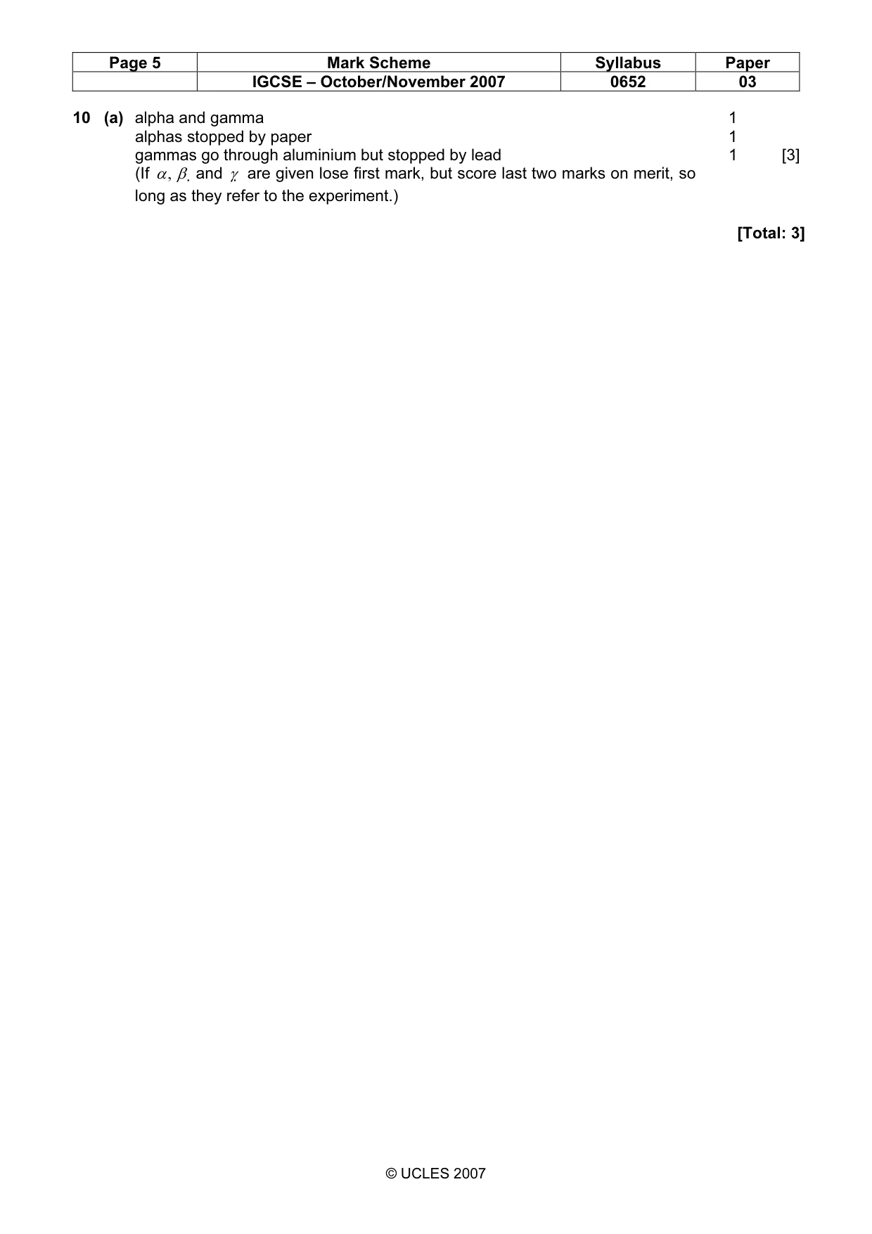 Mark scheme, page 5 of 5