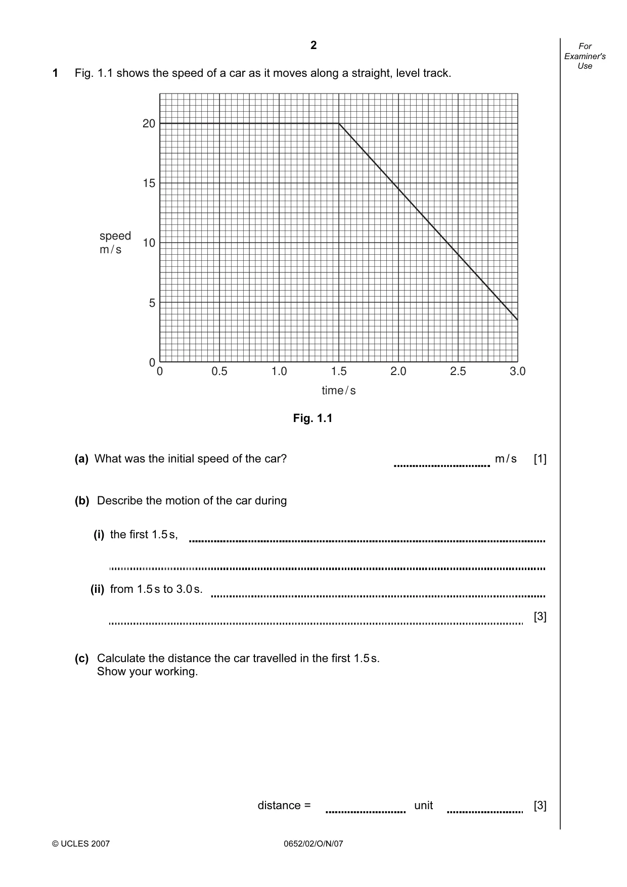 Cambridge IGCSE Physical Science 0652 2007 Oct/Nov Paper 2 · Variant 1 question paper, page 2 of 16