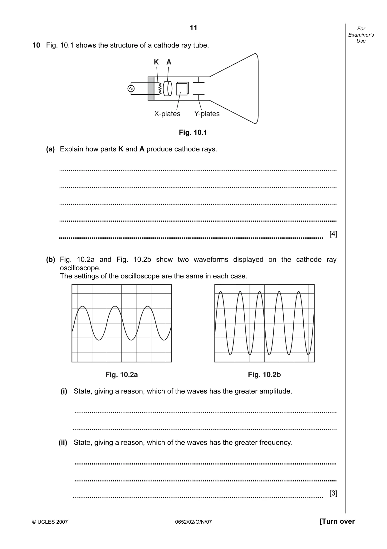 Cambridge IGCSE Physical Science 0652 2007 Oct/Nov Paper 2 · Variant 1 question paper, page 11 of 16