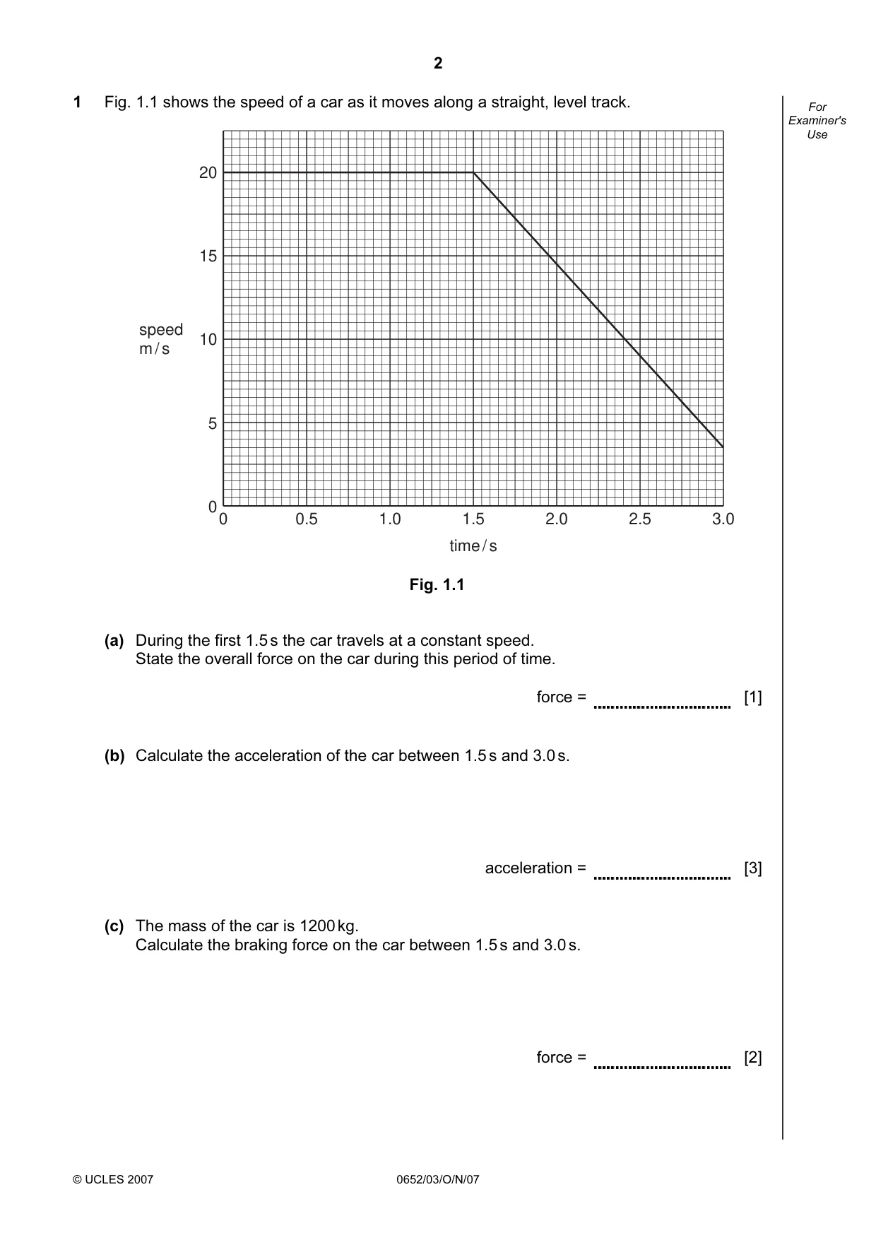 Cambridge IGCSE Physical Science 0652 2007 Oct/Nov Paper 3 · Variant 1 question paper, page 2 of 16