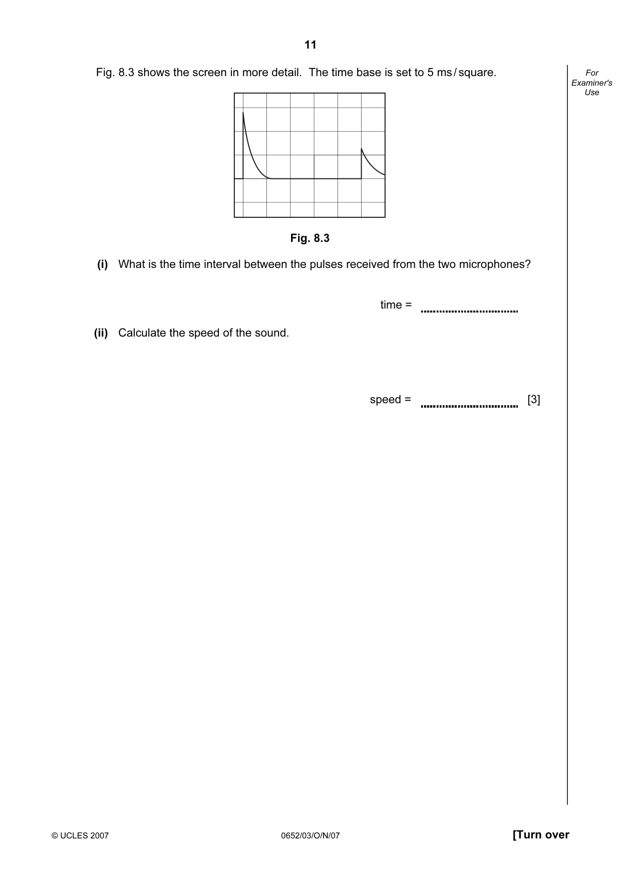 Cambridge IGCSE Physical Science 0652 2007 Oct/Nov Paper 3 · Variant 1 question paper, page 11 of 16
