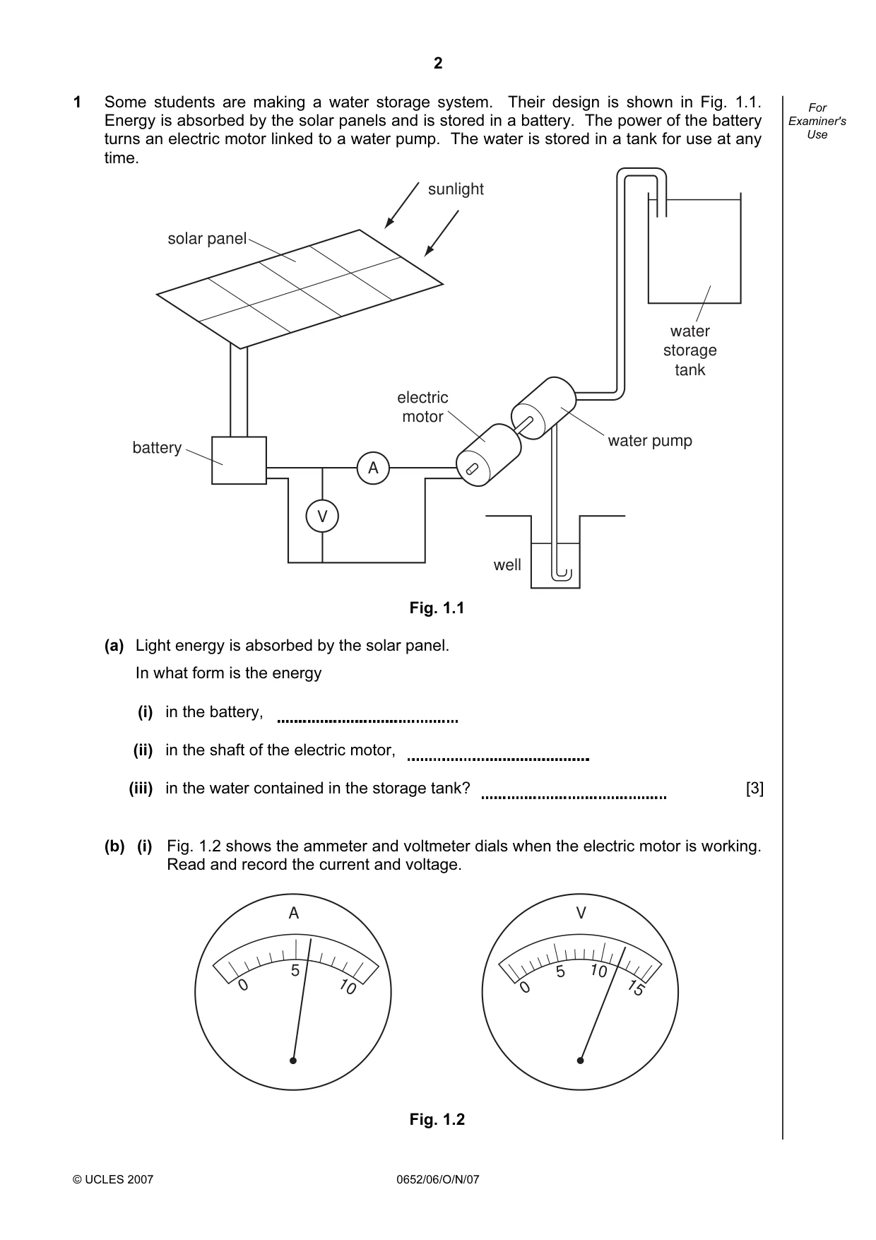 Cambridge IGCSE Physical Science 0652 2007 Oct/Nov Paper 6 · Variant 1 question paper, page 2 of 16