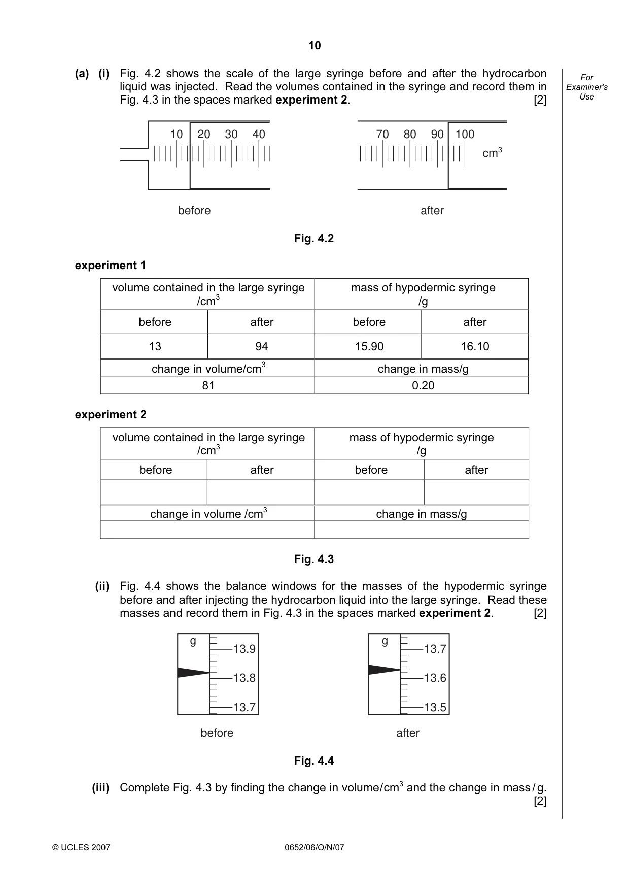 Cambridge IGCSE Physical Science 0652 2007 Oct/Nov Paper 6 · Variant 1 question paper, page 10 of 16