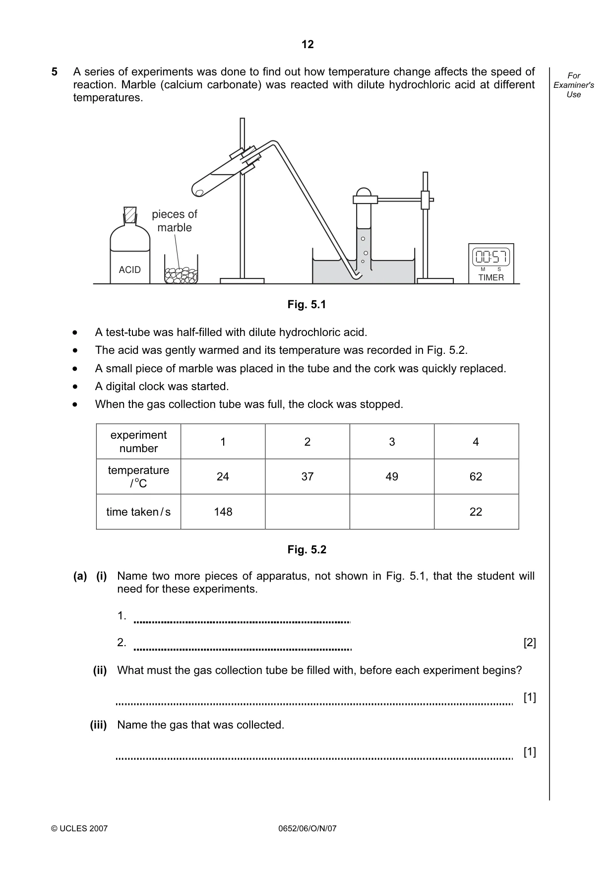 Cambridge IGCSE Physical Science 0652 2007 Oct/Nov Paper 6 · Variant 1 question paper, page 12 of 16