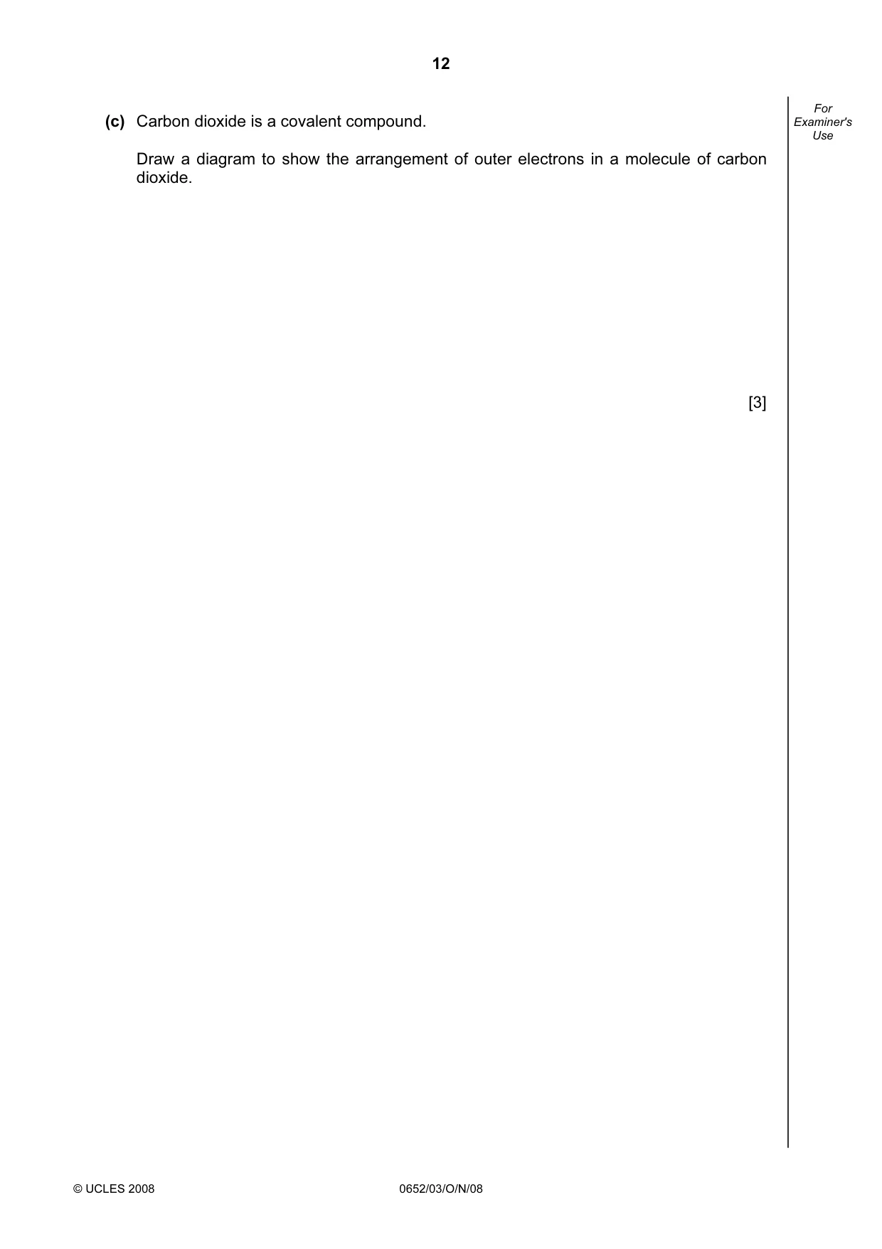 Cambridge IGCSE Physical Science 0652 2008 Oct/Nov Paper 3 · Variant 0 question paper, page 12 of 16