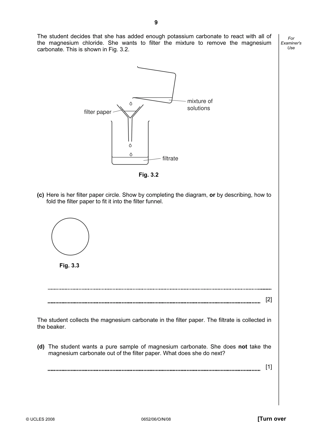 Cambridge IGCSE Physical Science 0652 2008 Oct/Nov Paper 6 · Variant 0 question paper, page 9 of 20