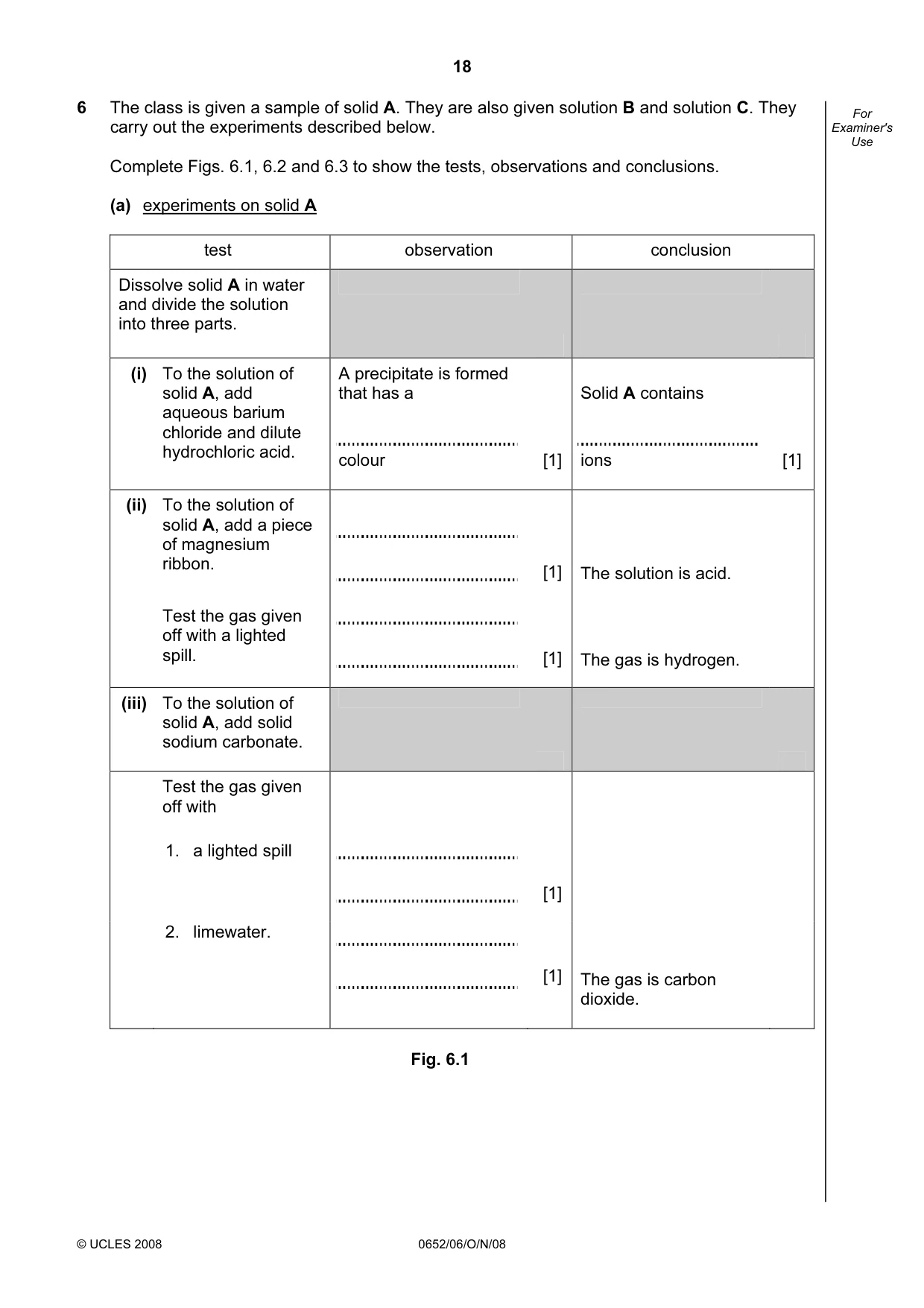 Cambridge IGCSE Physical Science 0652 2008 Oct/Nov Paper 6 · Variant 0 question paper, page 18 of 20