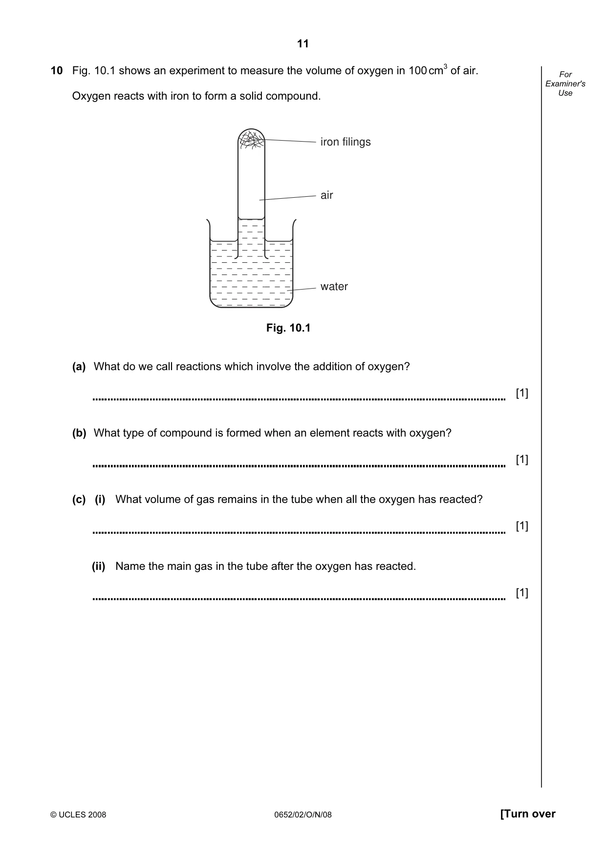 Cambridge IGCSE Physical Science 0652 2008 Oct/Nov Paper 2 · Variant 1 question paper, page 11 of 16