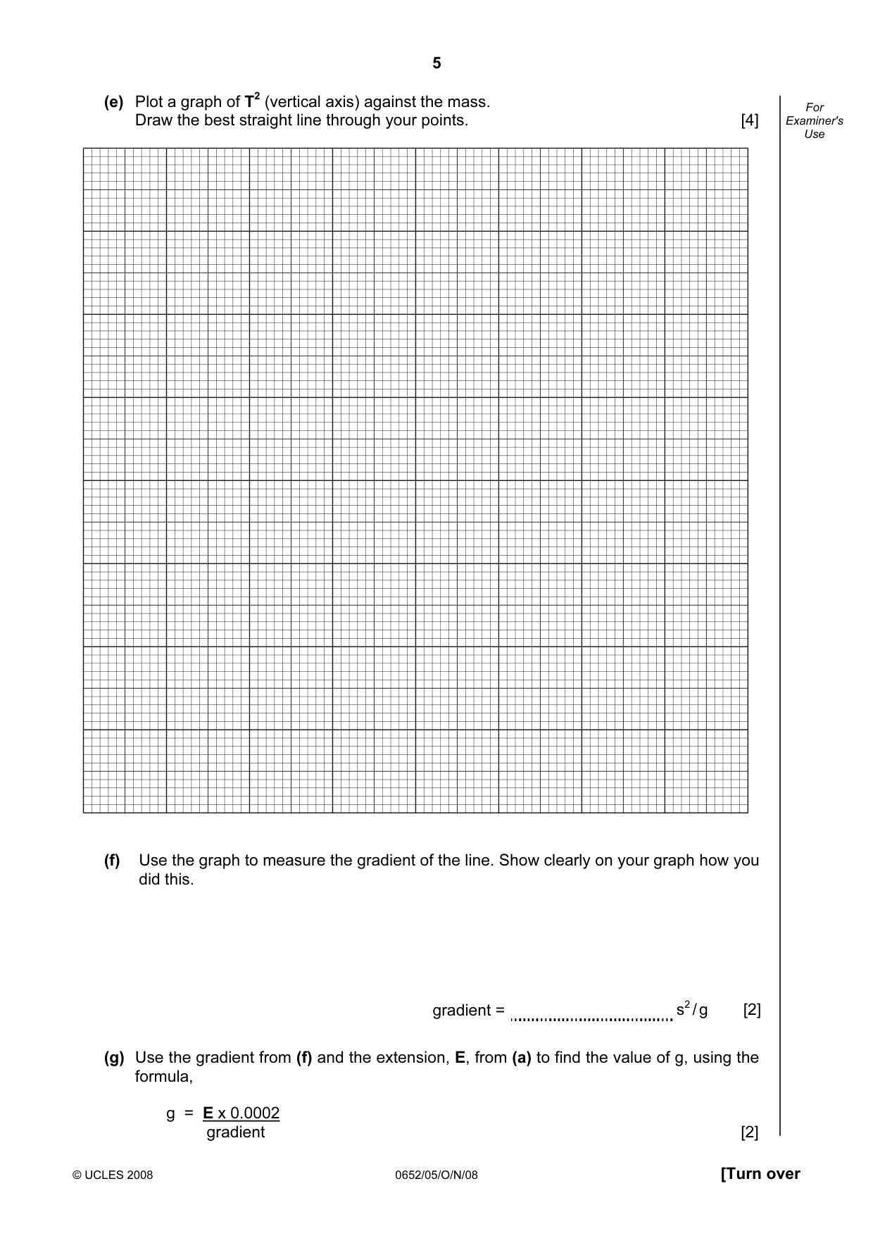 Cambridge IGCSE Physical Science 0652 2008 Oct/Nov Paper 5 · Variant 1 question paper, page 5 of 12