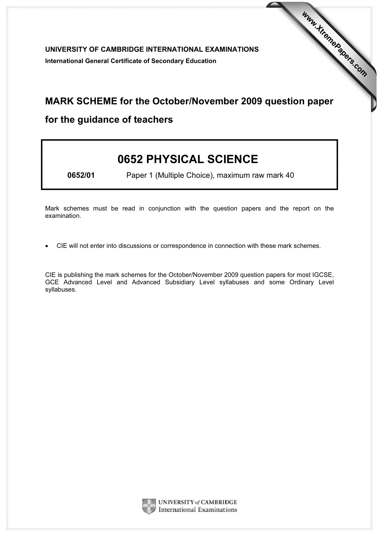 Mark scheme, page 1 of 2