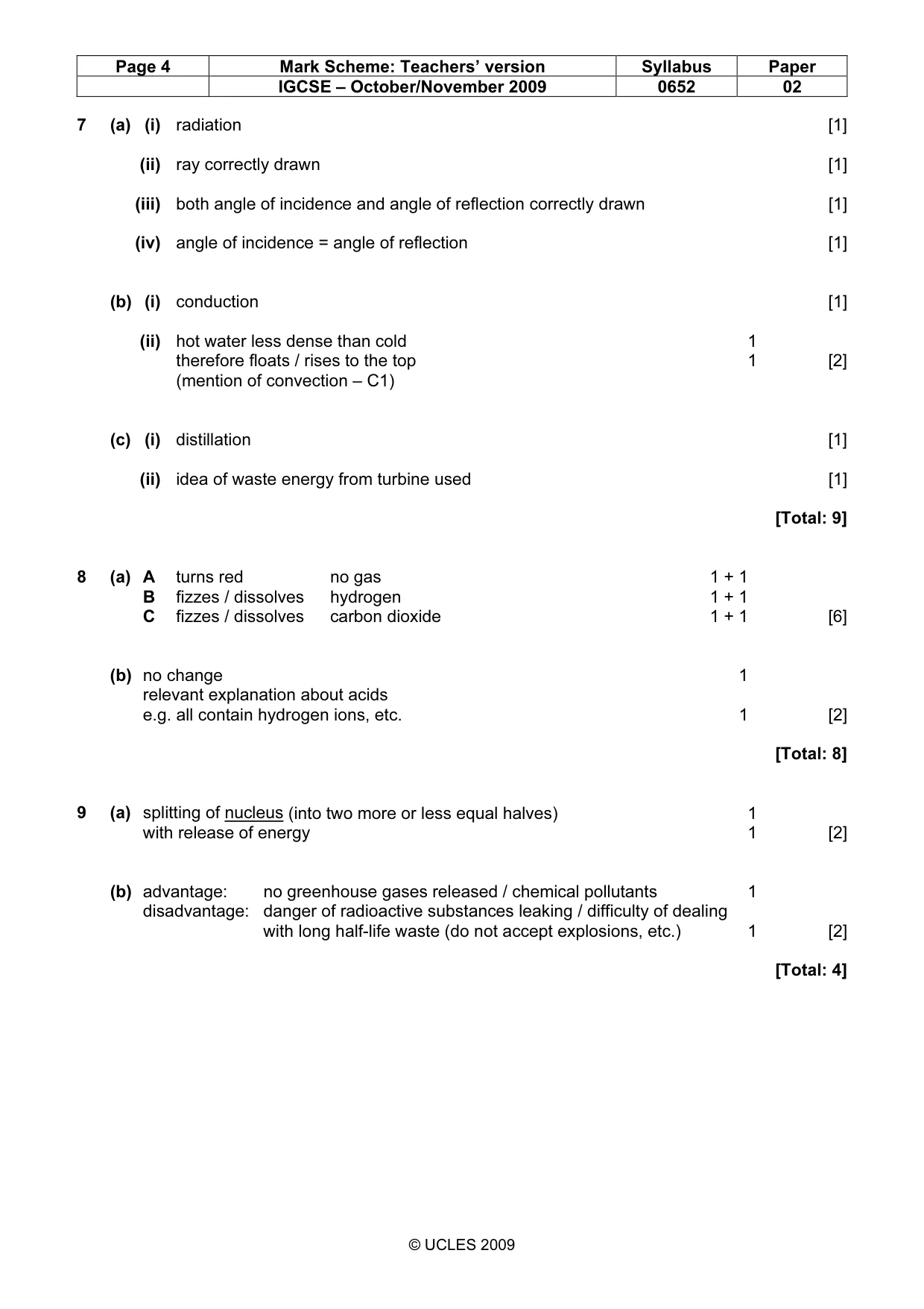 Mark scheme, page 4 of 6