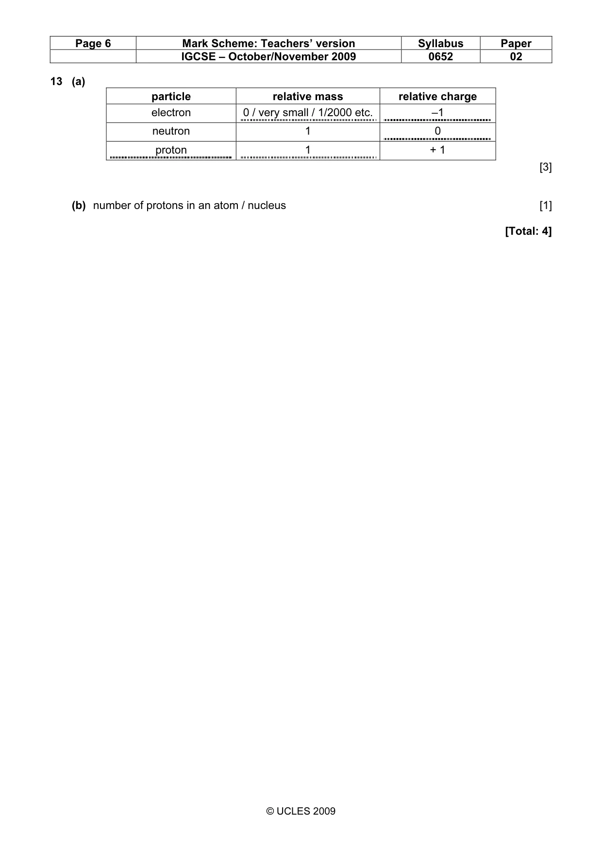 Mark scheme, page 6 of 6