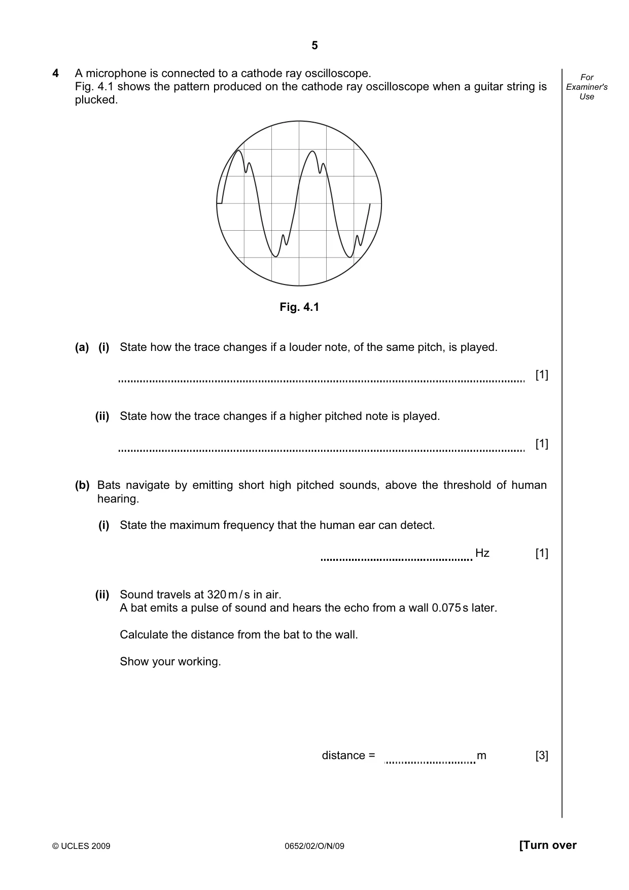Cambridge IGCSE Physical Science 0652 2009 Oct/Nov Paper 2 · Variant 1 question paper, page 5 of 16