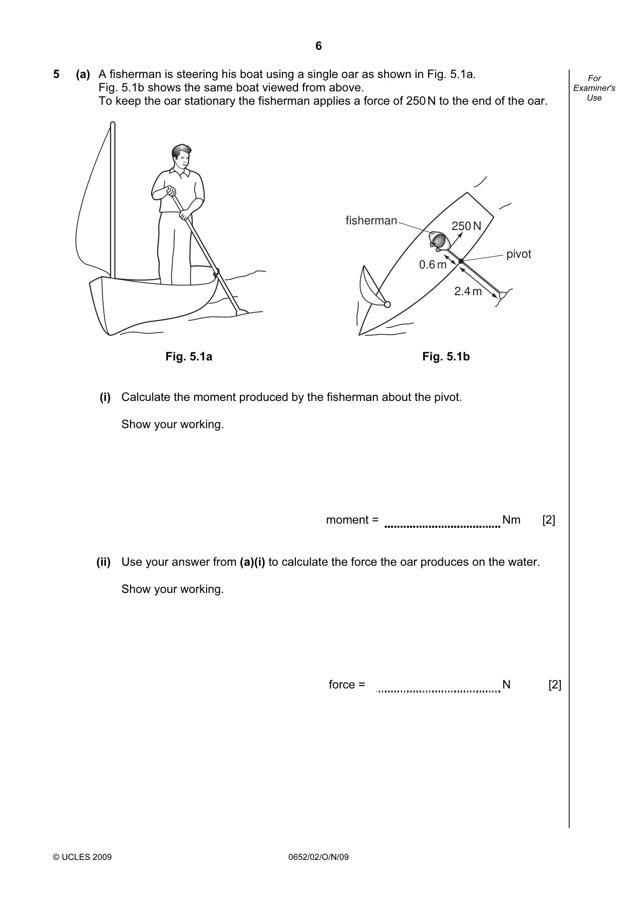 Cambridge IGCSE Physical Science 0652 2009 Oct/Nov Paper 2 · Variant 1 question paper, page 6 of 16