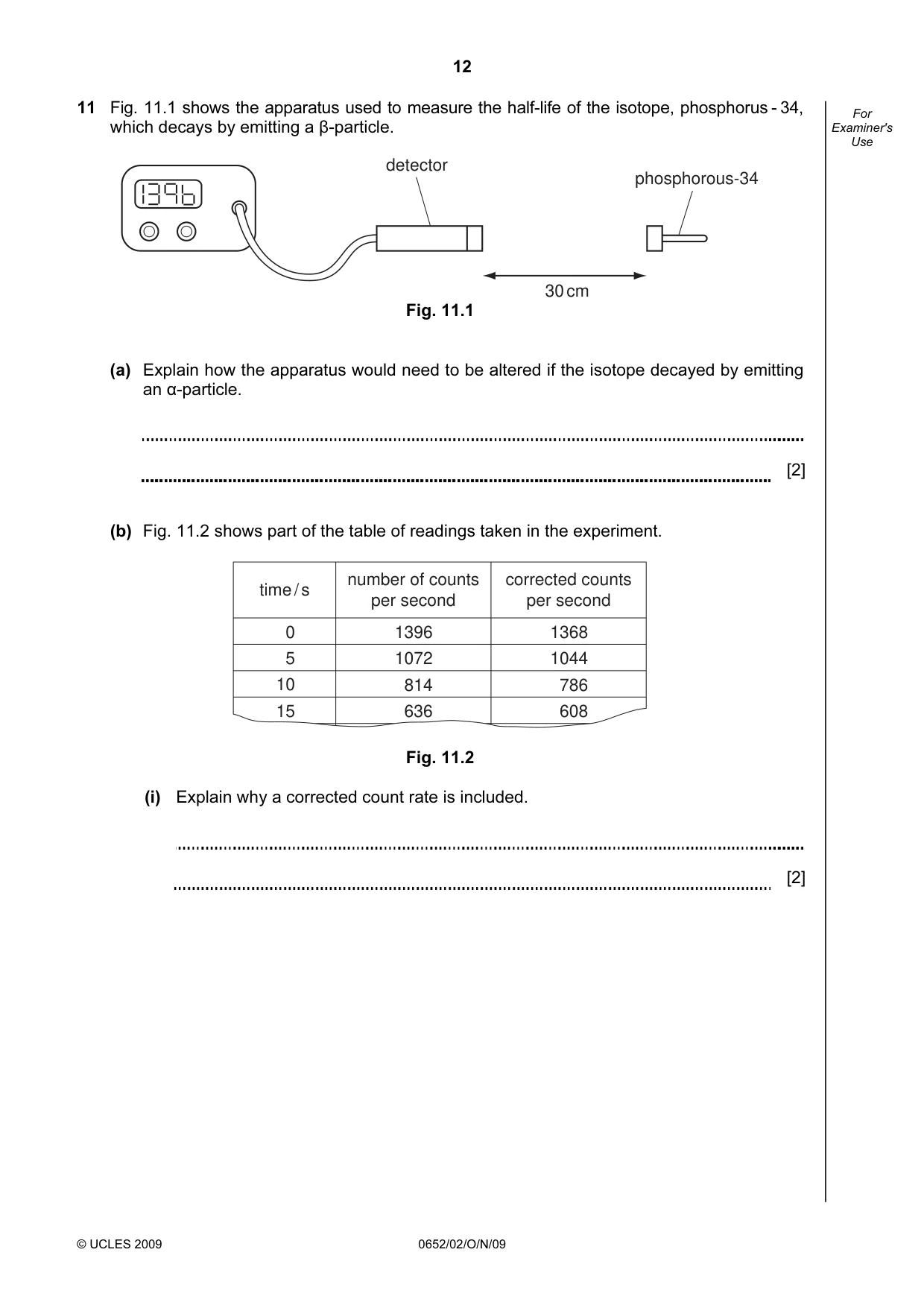 Cambridge IGCSE Physical Science 0652 2009 Oct/Nov Paper 2 · Variant 1 question paper, page 12 of 16