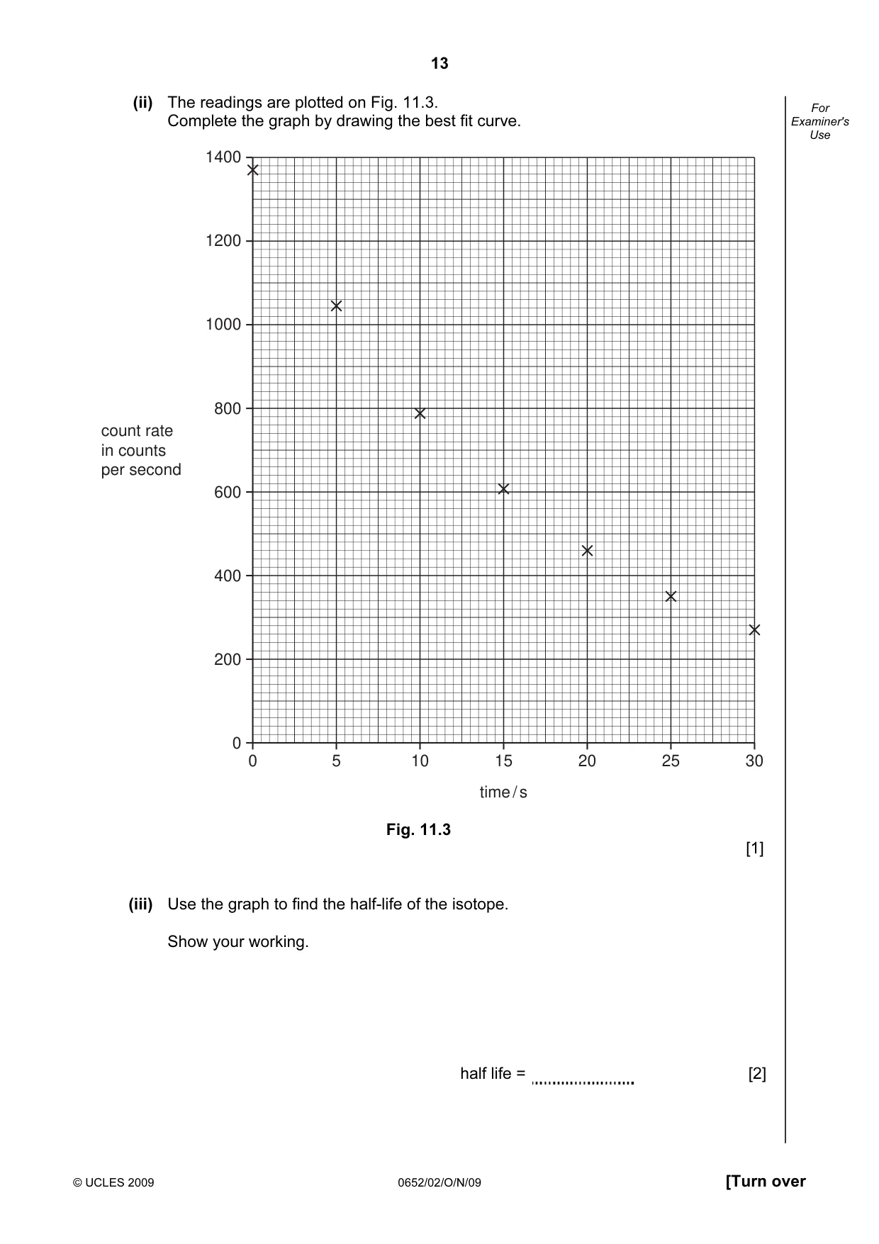 Cambridge IGCSE Physical Science 0652 2009 Oct/Nov Paper 2 · Variant 1 question paper, page 13 of 16