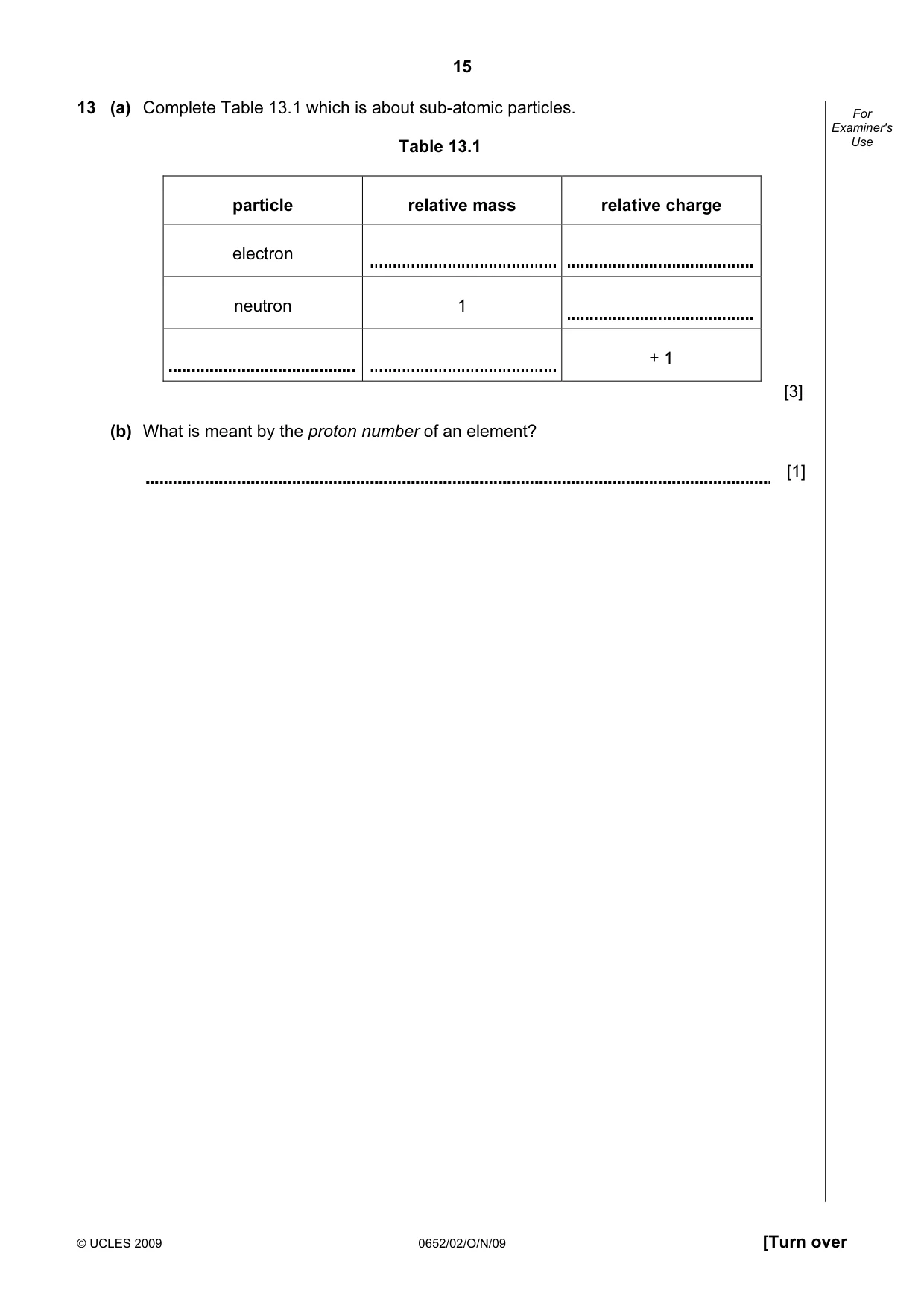 Cambridge IGCSE Physical Science 0652 2009 Oct/Nov Paper 2 · Variant 1 question paper, page 15 of 16