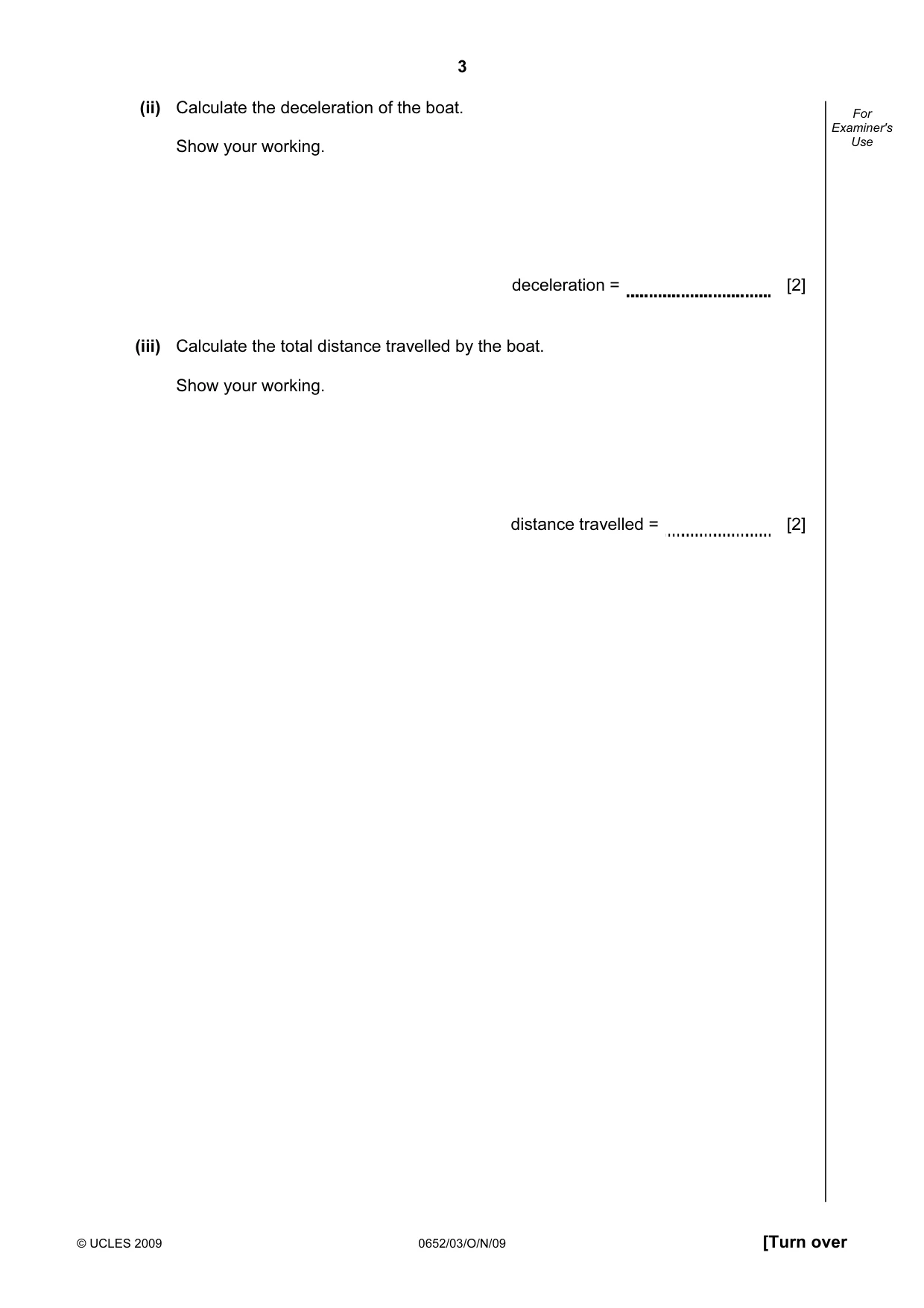 Cambridge IGCSE Physical Science 0652 2009 Oct/Nov Paper 3 · Variant 1 question paper, page 3 of 16