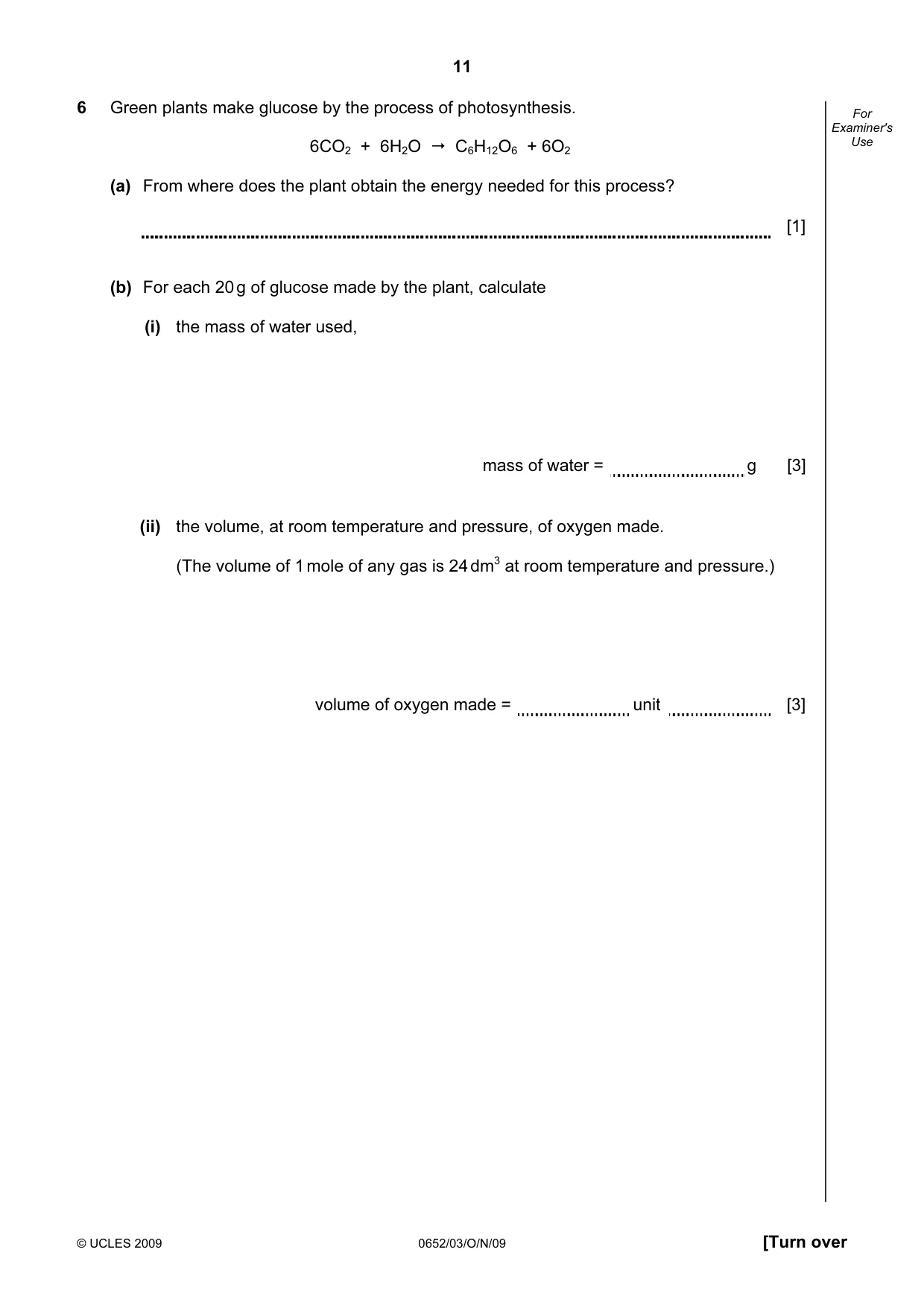 Cambridge IGCSE Physical Science 0652 2009 Oct/Nov Paper 3 · Variant 1 question paper, page 11 of 16