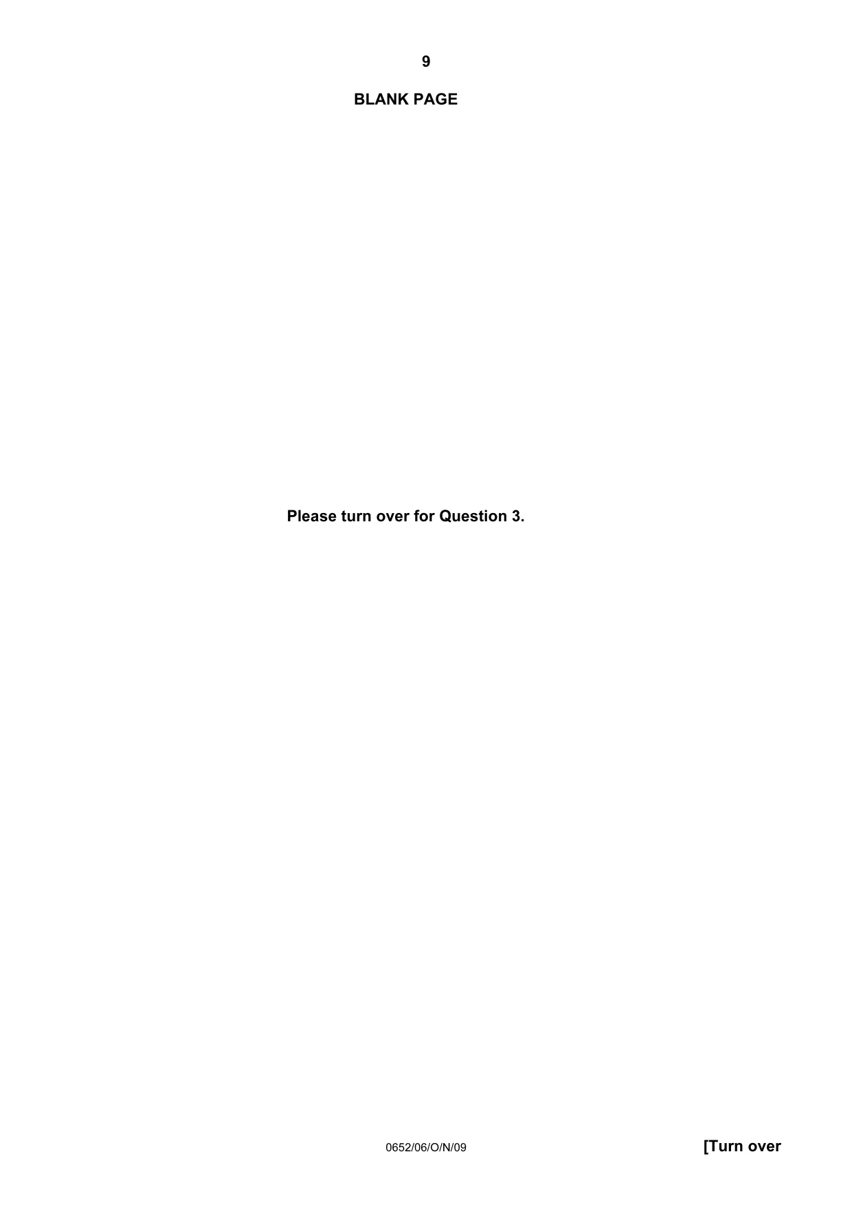 Cambridge IGCSE Physical Science 0652 2009 Oct/Nov Paper 6 · Variant 1 question paper, page 9 of 24
