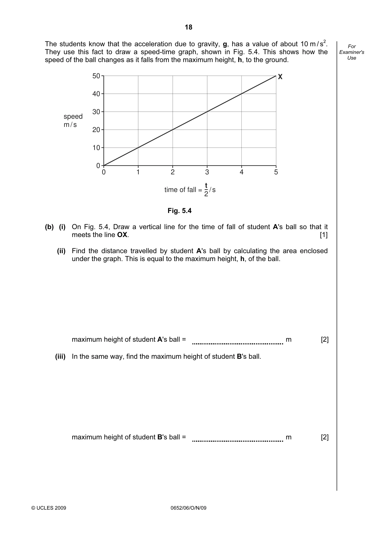 Cambridge IGCSE Physical Science 0652 2009 Oct/Nov Paper 6 · Variant 1 question paper, page 18 of 24