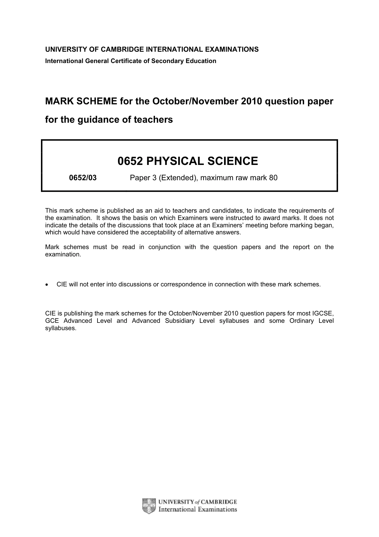 Mark scheme, page 1 of 5