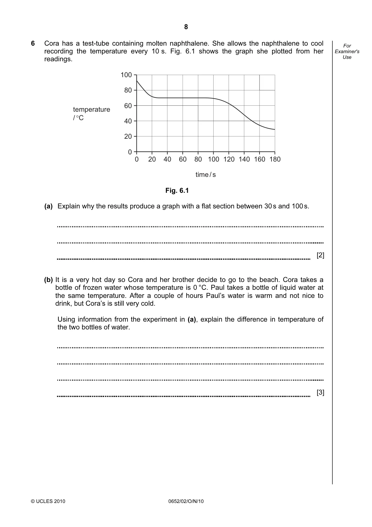 Cambridge IGCSE Physical Science 0652 2010 Oct/Nov Paper 2 · Variant 1 question paper, page 8 of 20
