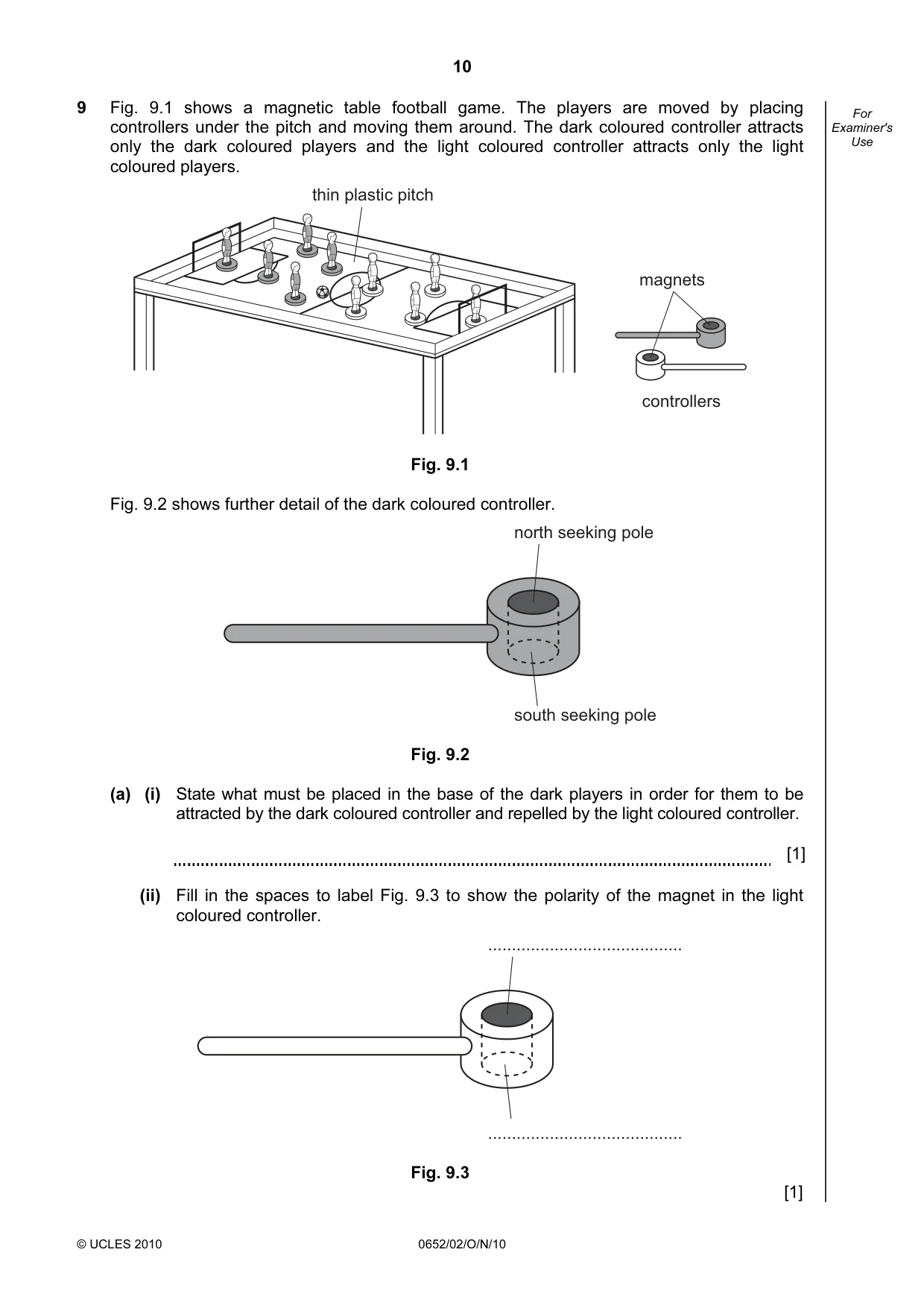 Cambridge IGCSE Physical Science 0652 2010 Oct/Nov Paper 2 · Variant 1 question paper, page 10 of 20