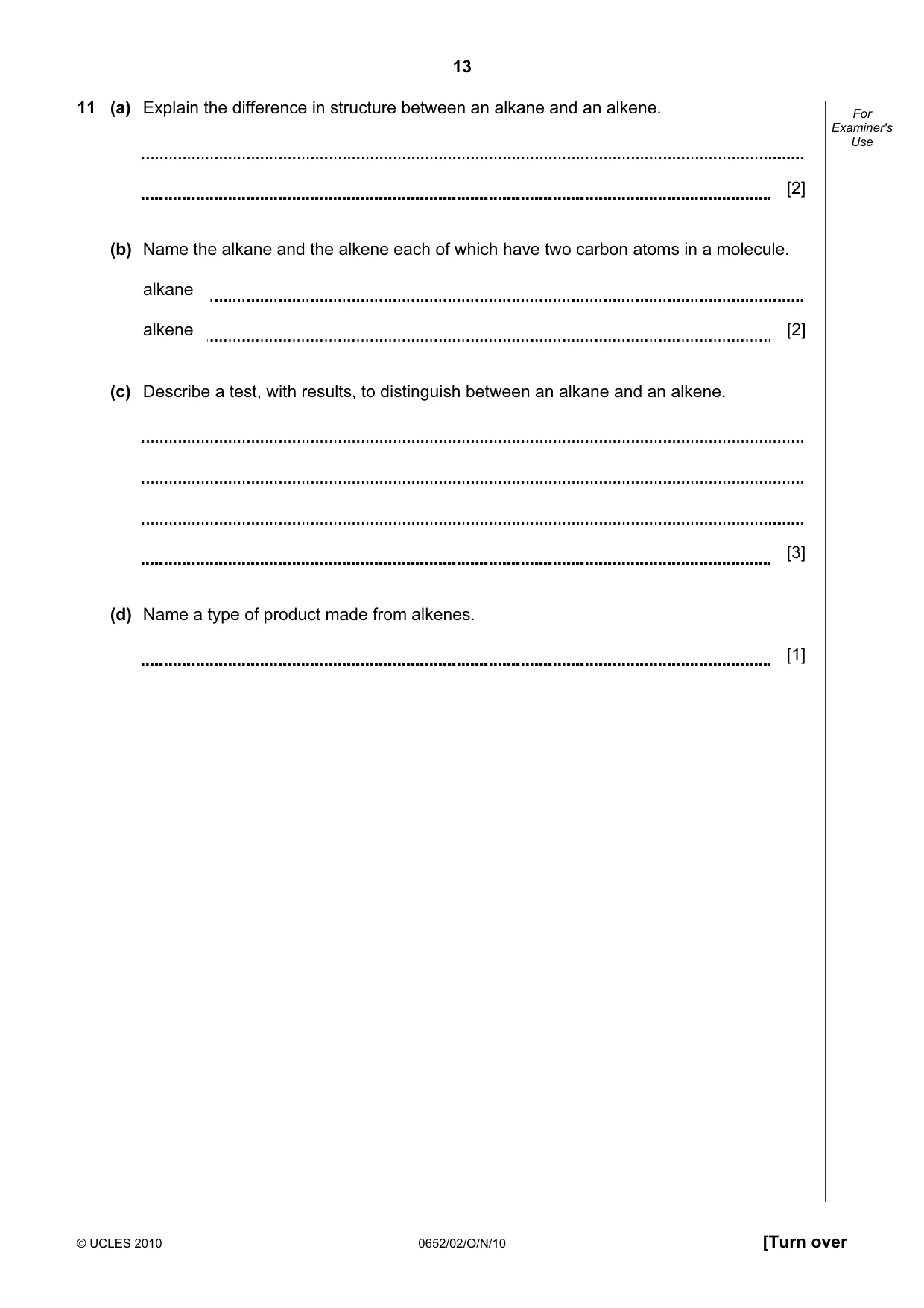 Cambridge IGCSE Physical Science 0652 2010 Oct/Nov Paper 2 · Variant 1 question paper, page 13 of 20