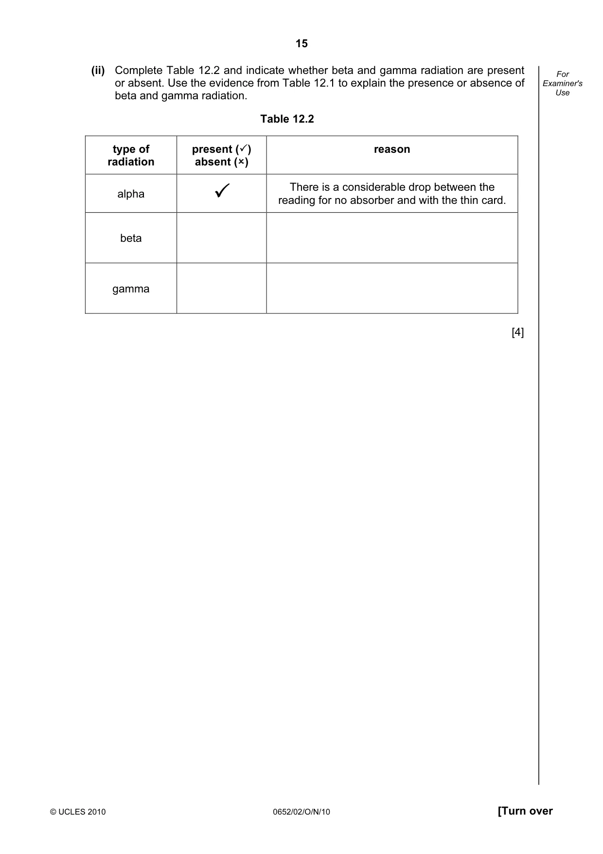 Cambridge IGCSE Physical Science 0652 2010 Oct/Nov Paper 2 · Variant 1 question paper, page 15 of 20