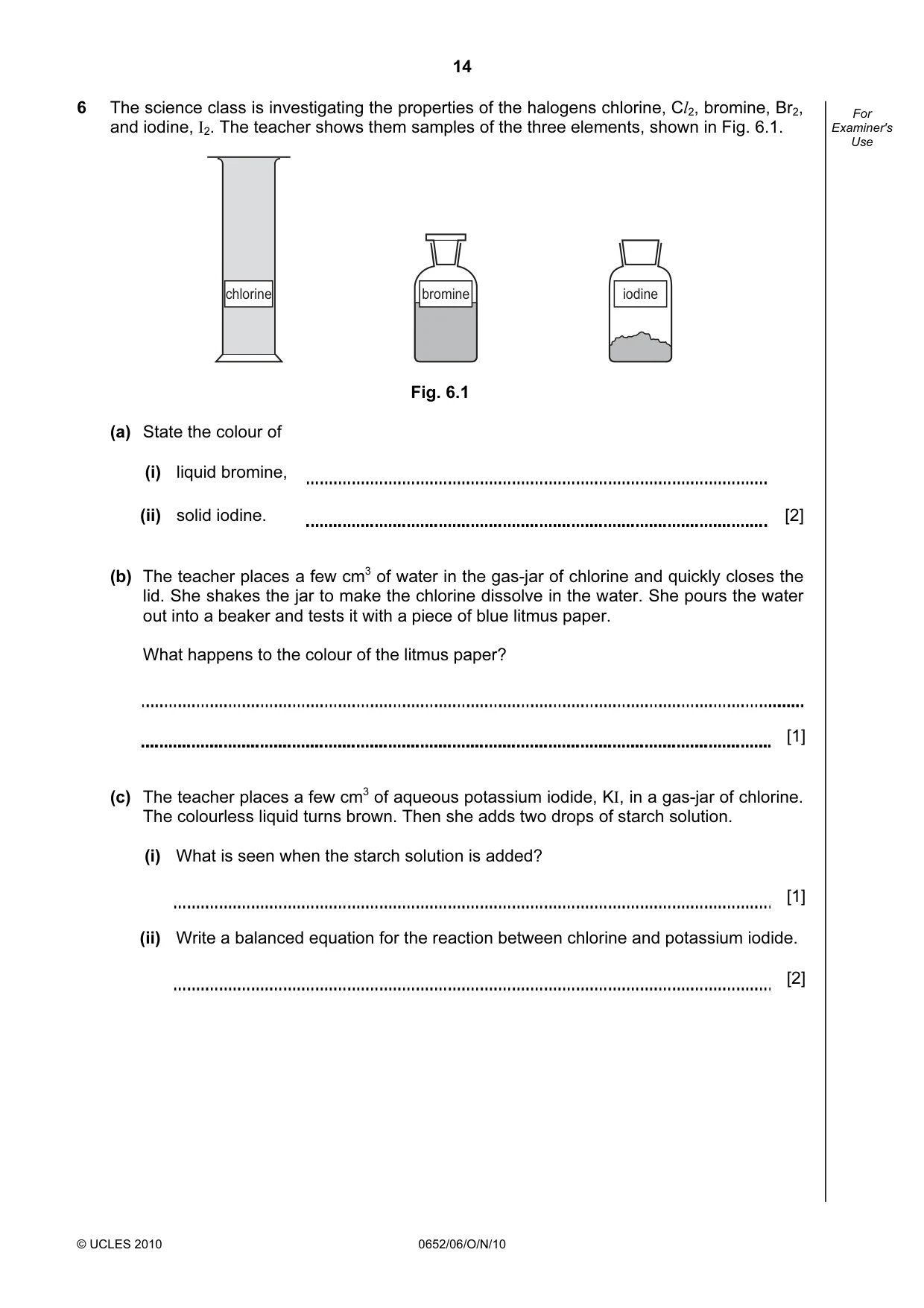 Cambridge IGCSE Physical Science 0652 2010 Oct/Nov Paper 6 · Variant 1 question paper, page 14 of 16