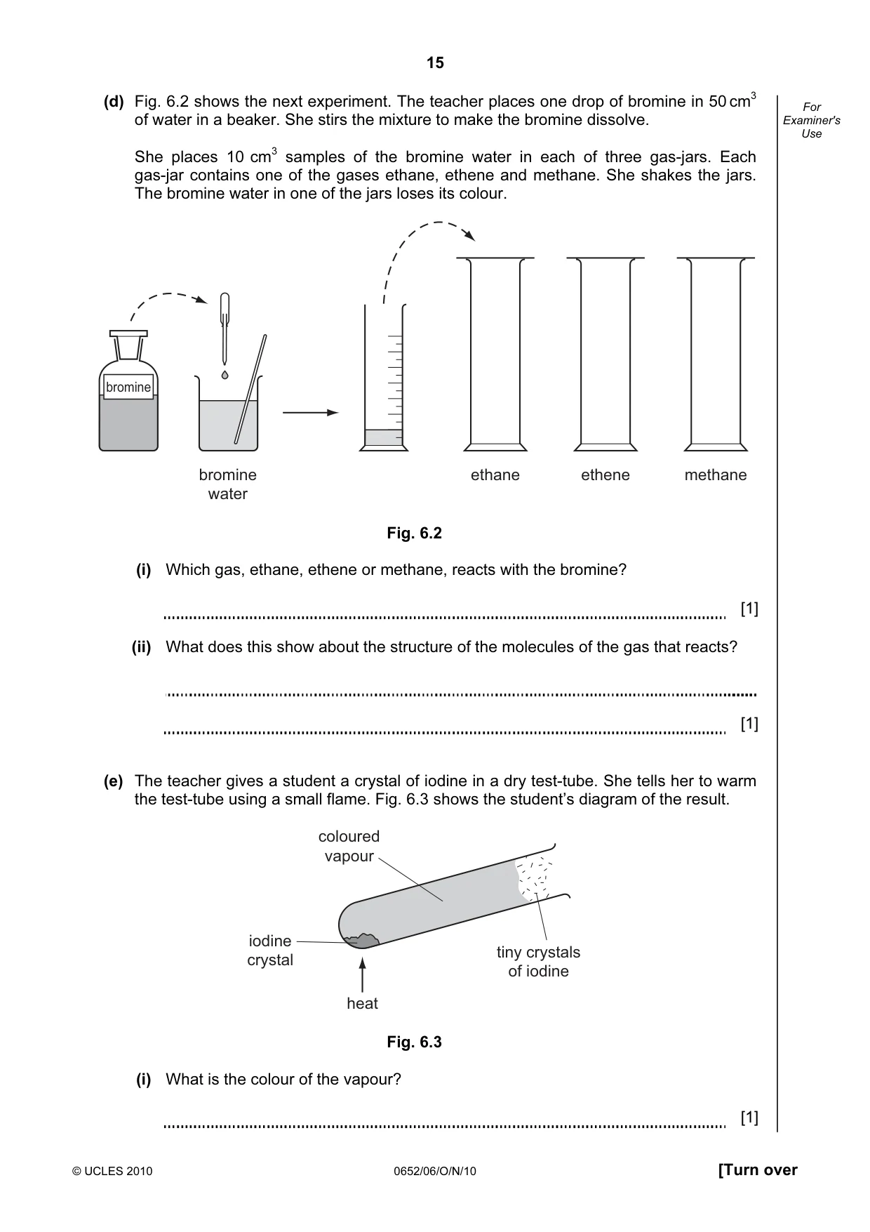 Cambridge IGCSE Physical Science 0652 2010 Oct/Nov Paper 6 · Variant 1 question paper, page 15 of 16