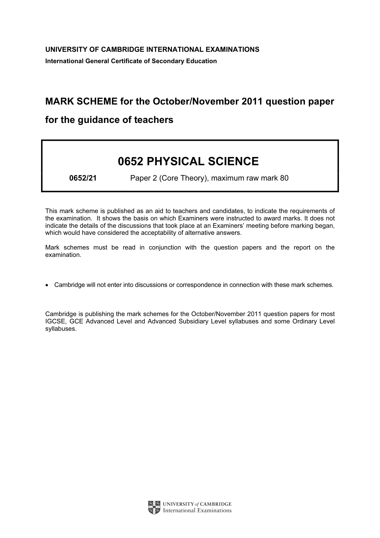 Mark scheme, page 1 of 6