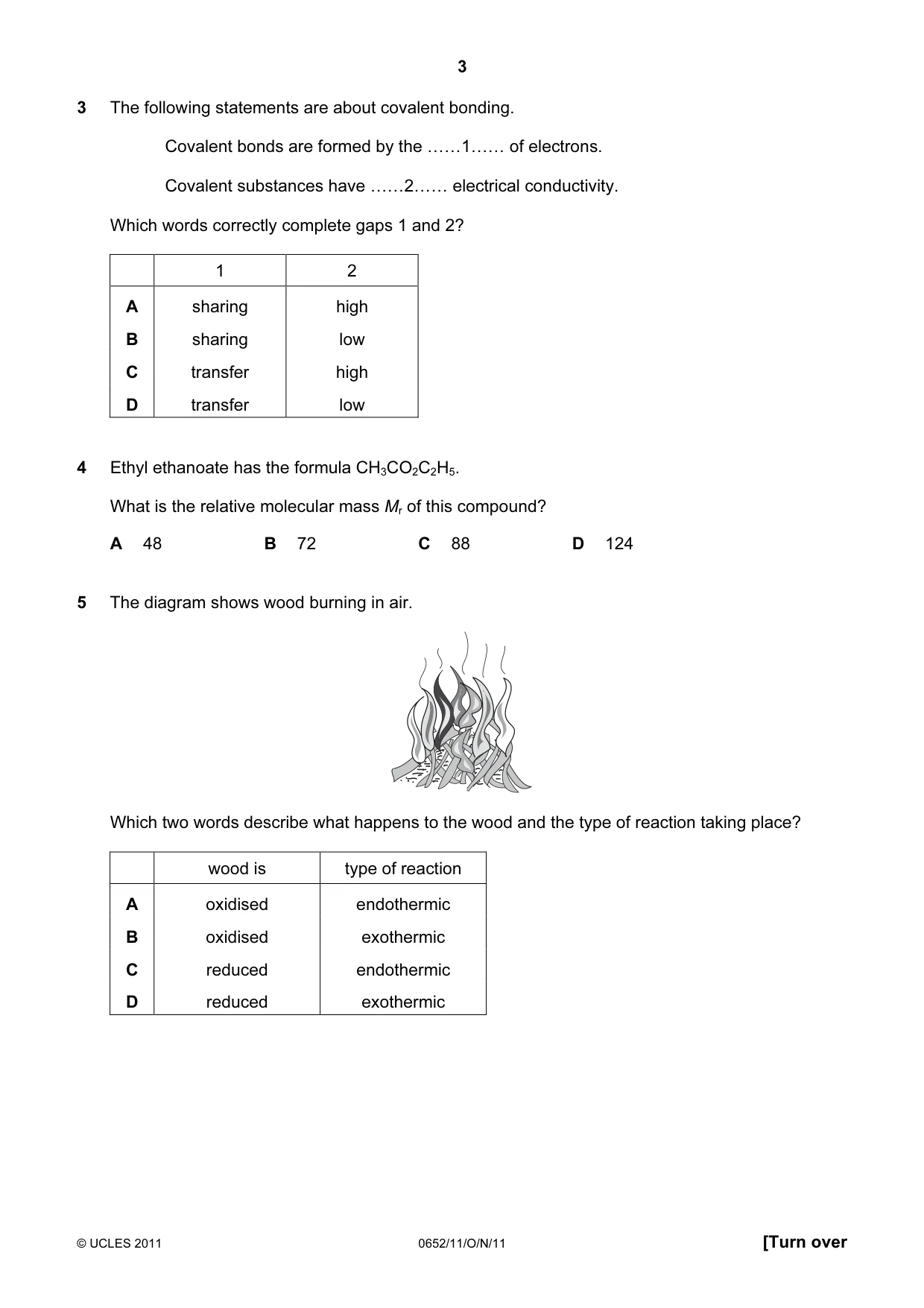 Cambridge IGCSE Physical Science 0652 2011 Oct/Nov Paper 1 · Variant 1 question paper, page 3 of 20