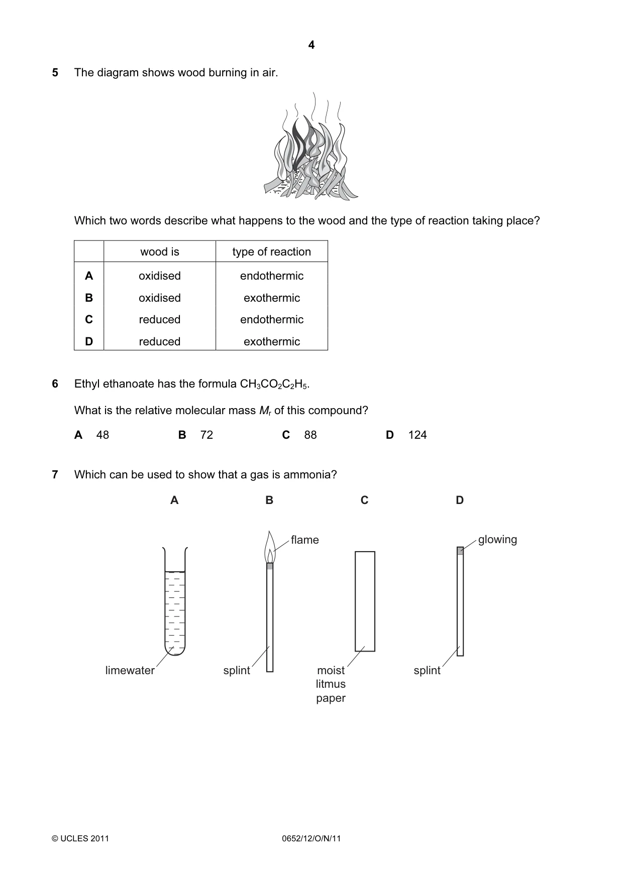 Cambridge IGCSE Physical Science 0652 2011 Oct/Nov Paper 1 · Variant 2 question paper, page 4 of 20