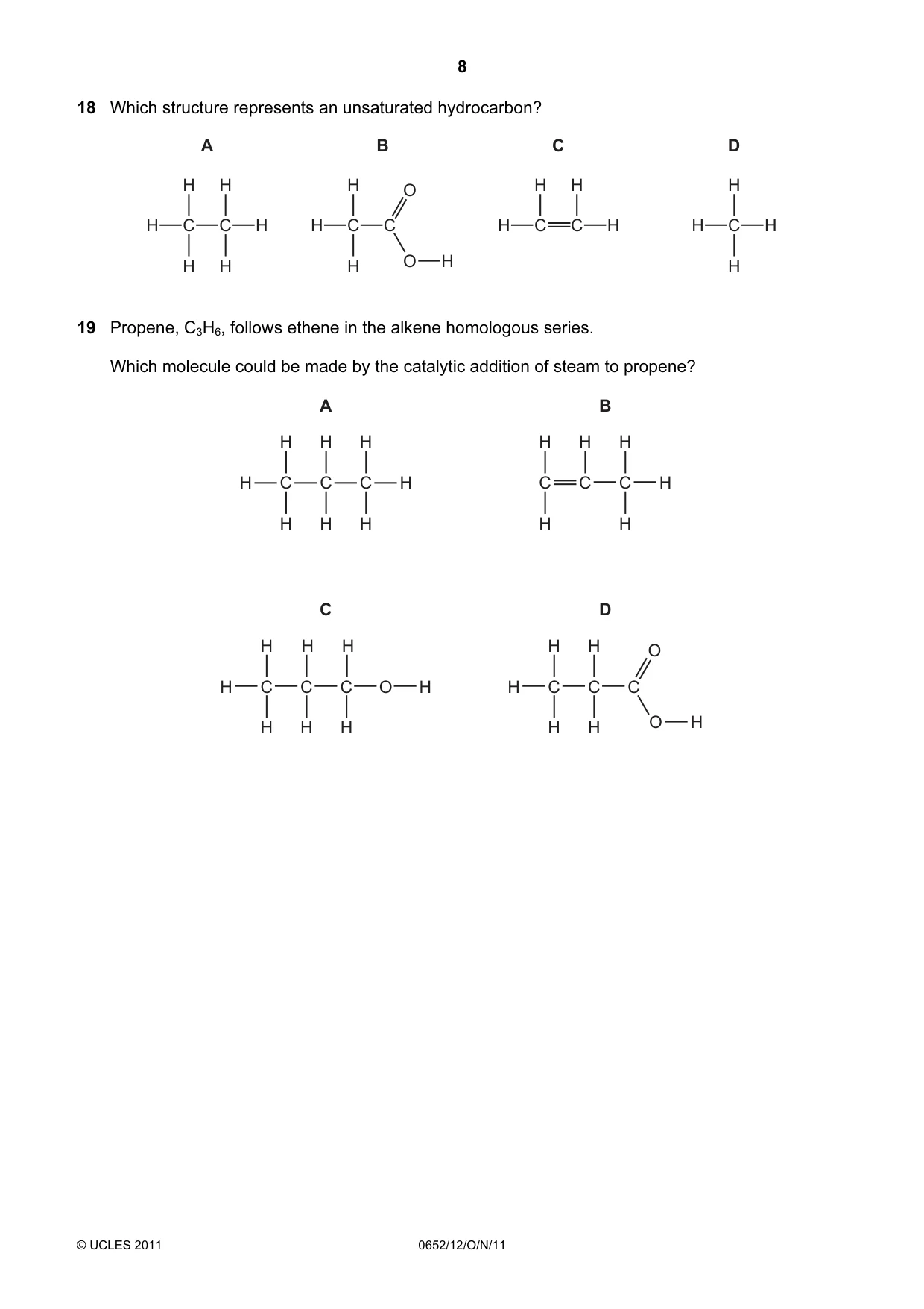 Cambridge IGCSE Physical Science 0652 2011 Oct/Nov Paper 1 · Variant 2 question paper, page 8 of 20