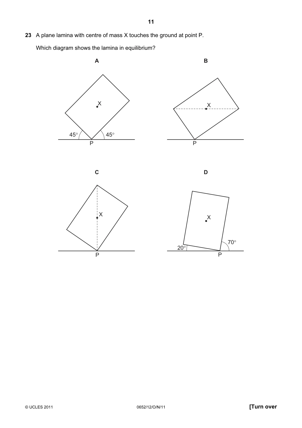 Cambridge IGCSE Physical Science 0652 2011 Oct/Nov Paper 1 · Variant 2 question paper, page 11 of 20