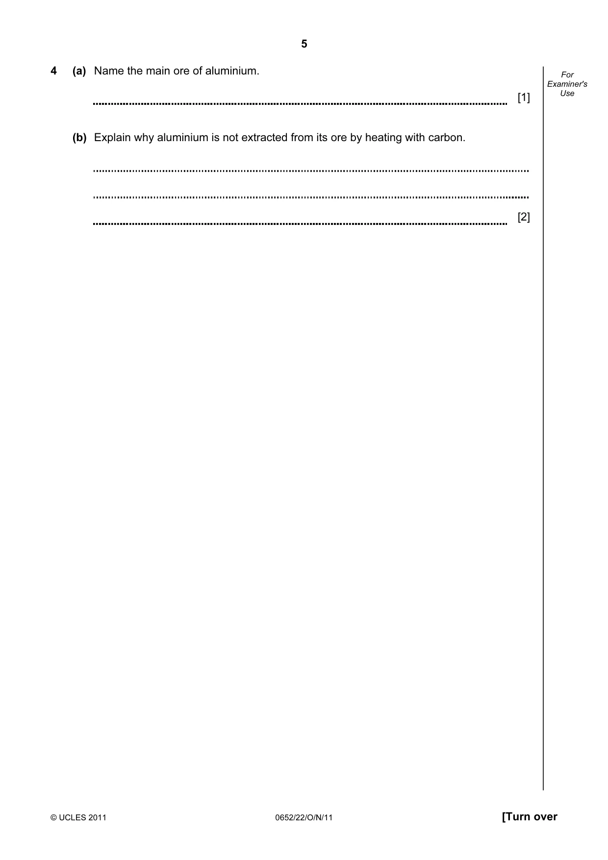 Cambridge IGCSE Physical Science 0652 2011 Oct/Nov Paper 2 · Variant 2 question paper, page 5 of 16