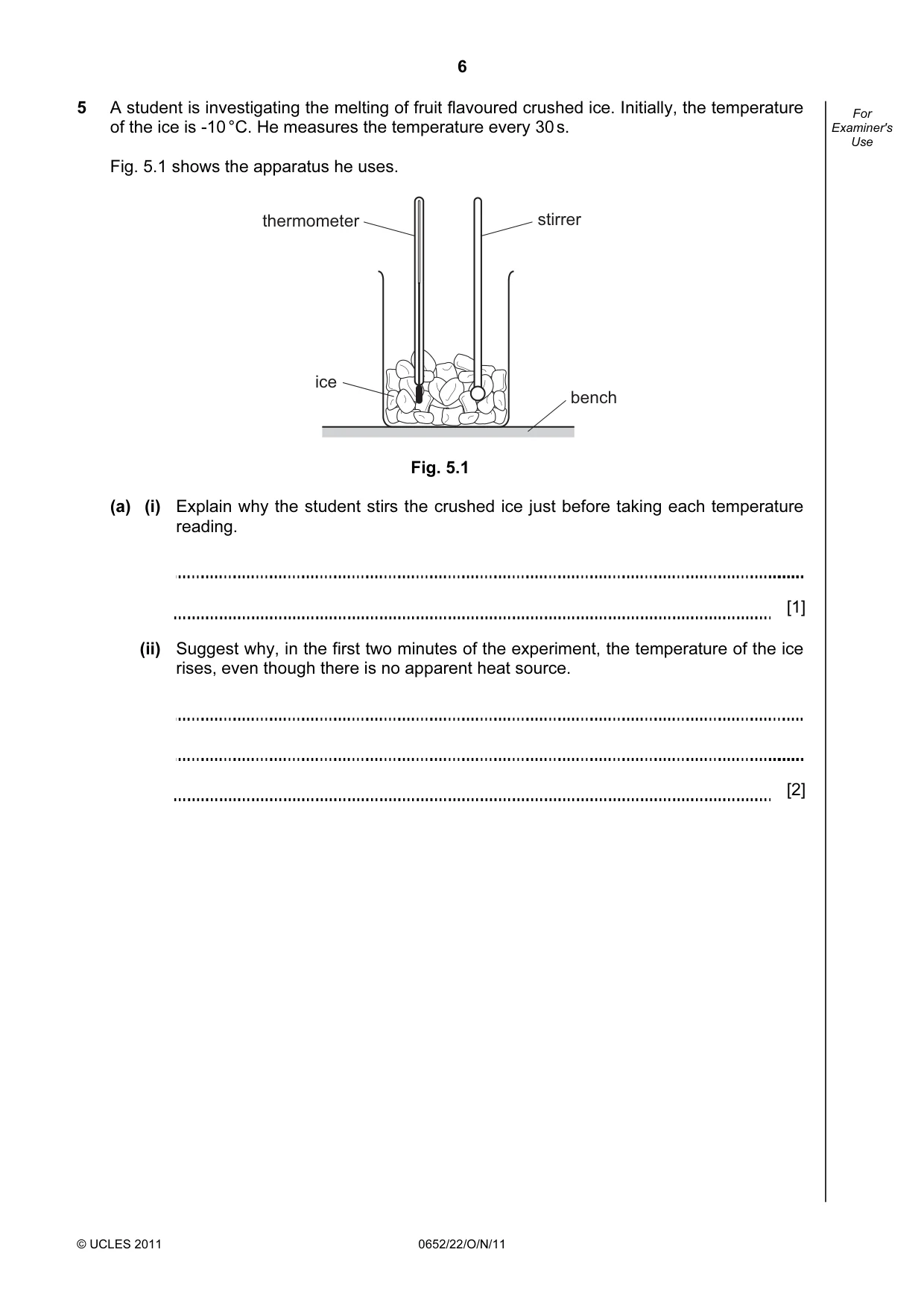 Cambridge IGCSE Physical Science 0652 2011 Oct/Nov Paper 2 · Variant 2 question paper, page 6 of 16