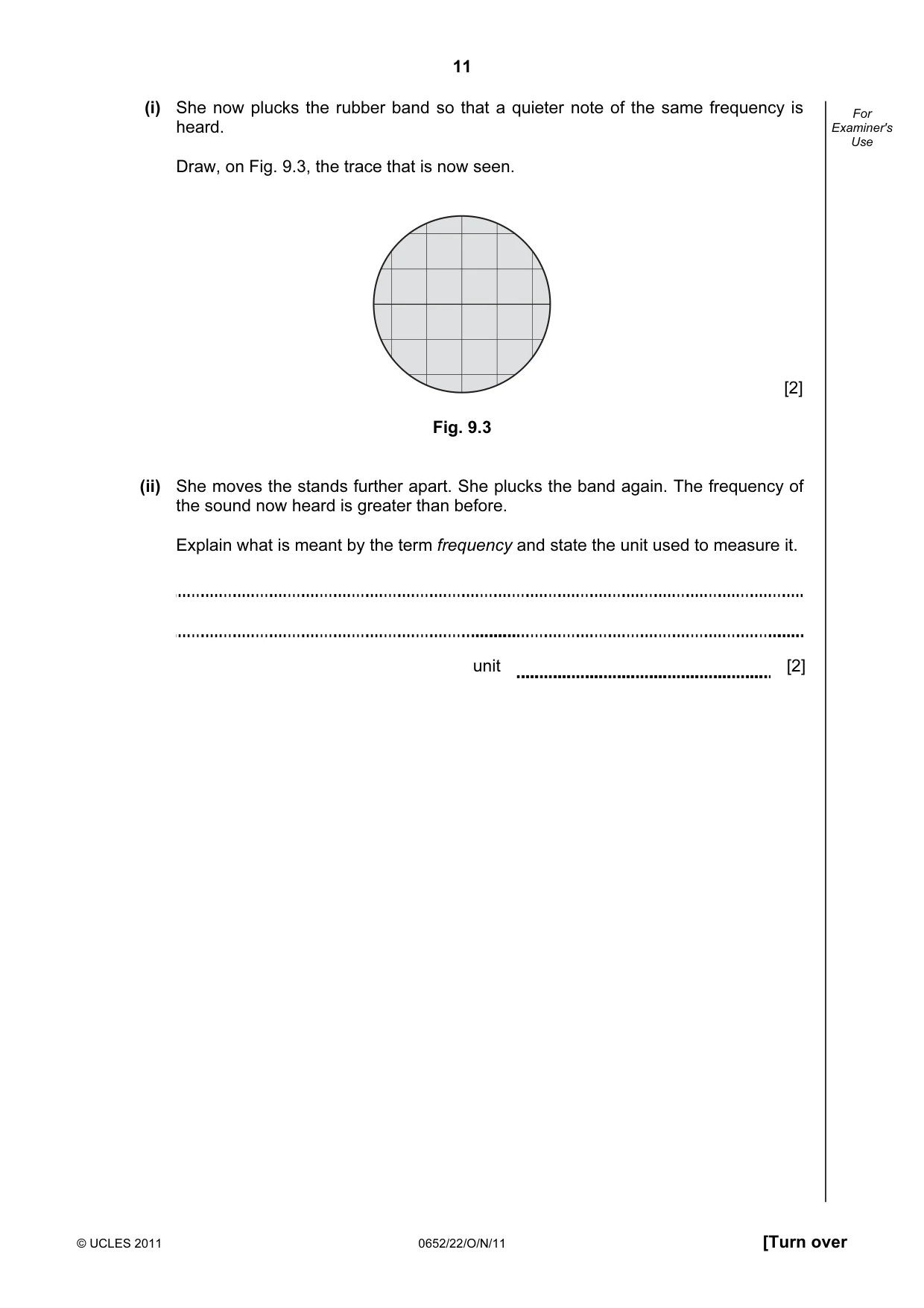 Cambridge IGCSE Physical Science 0652 2011 Oct/Nov Paper 2 · Variant 2 question paper, page 11 of 16