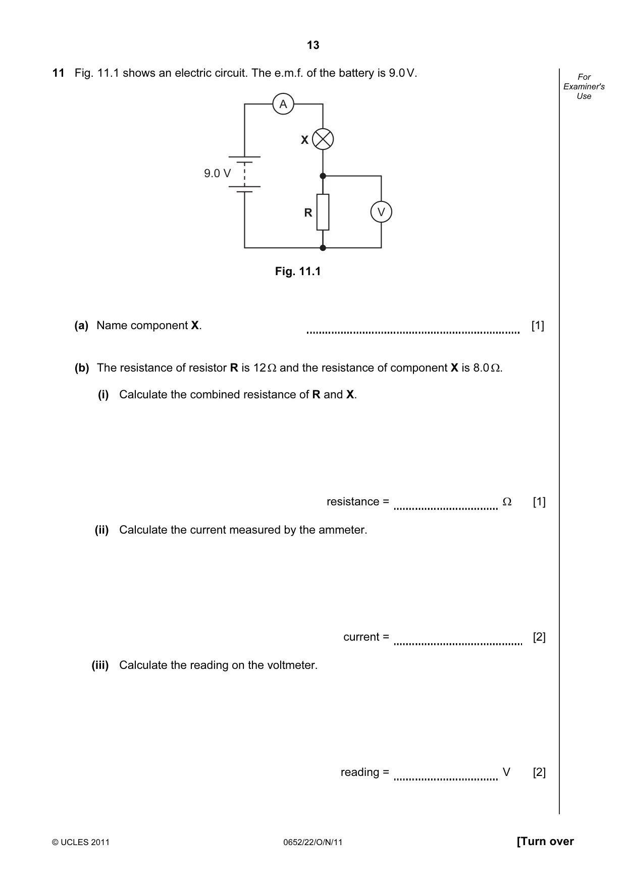 Cambridge IGCSE Physical Science 0652 2011 Oct/Nov Paper 2 · Variant 2 question paper, page 13 of 16