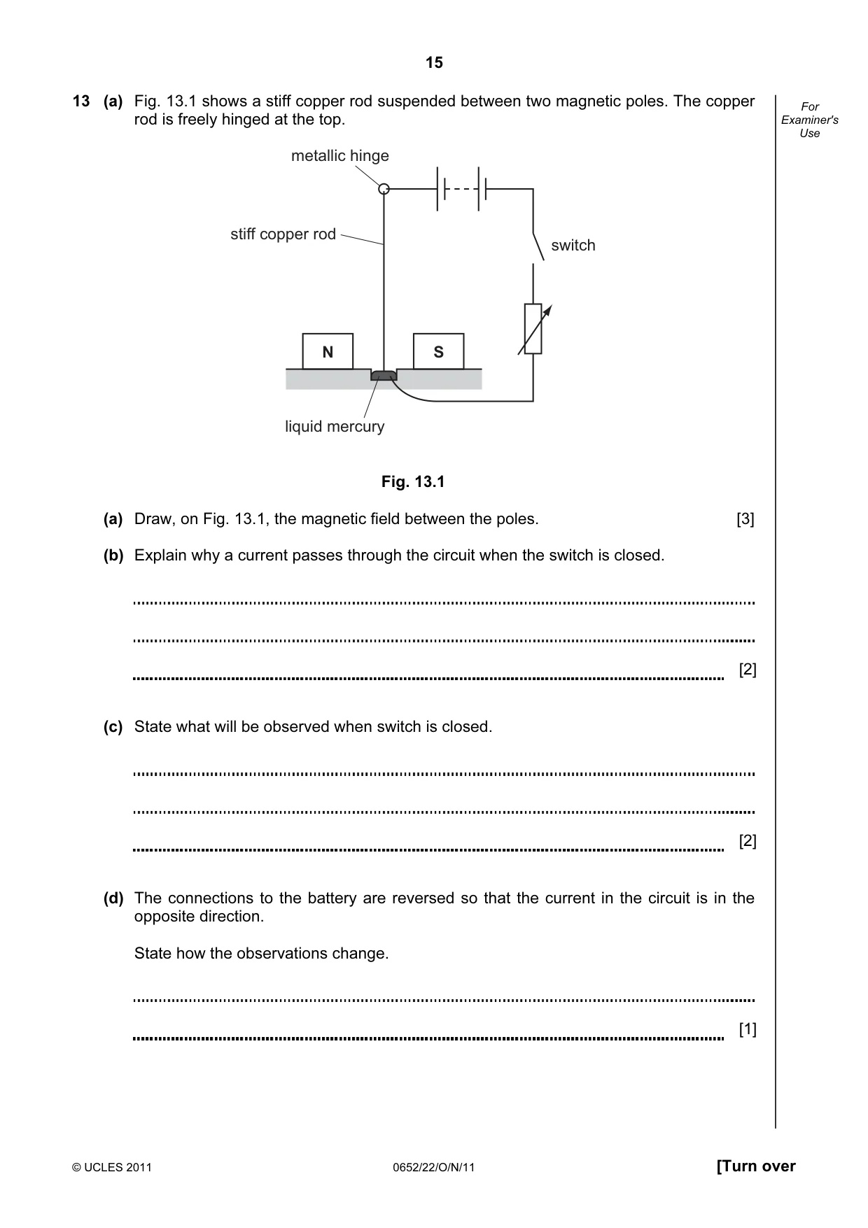 Cambridge IGCSE Physical Science 0652 2011 Oct/Nov Paper 2 · Variant 2 question paper, page 15 of 16