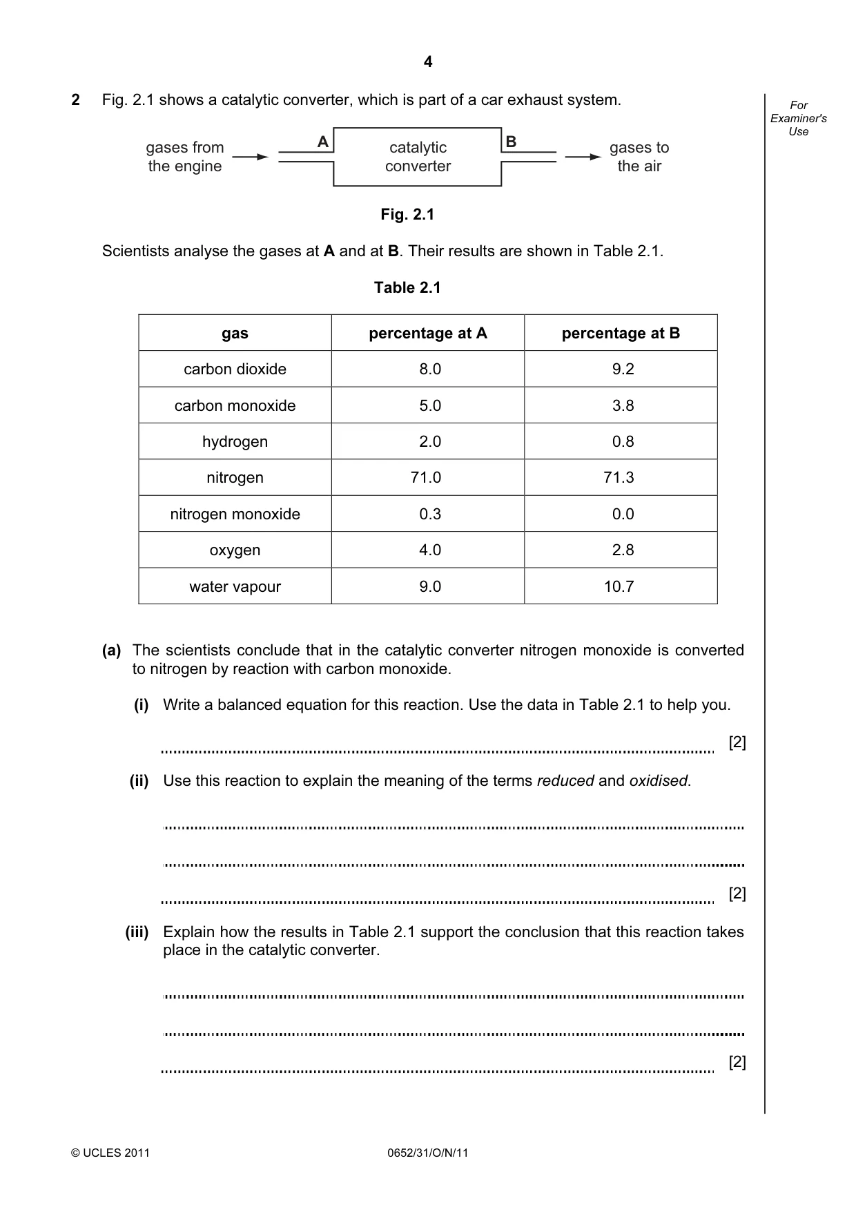 Cambridge IGCSE Physical Science 0652 2011 Oct/Nov Paper 3 · Variant 1 question paper, page 4 of 20