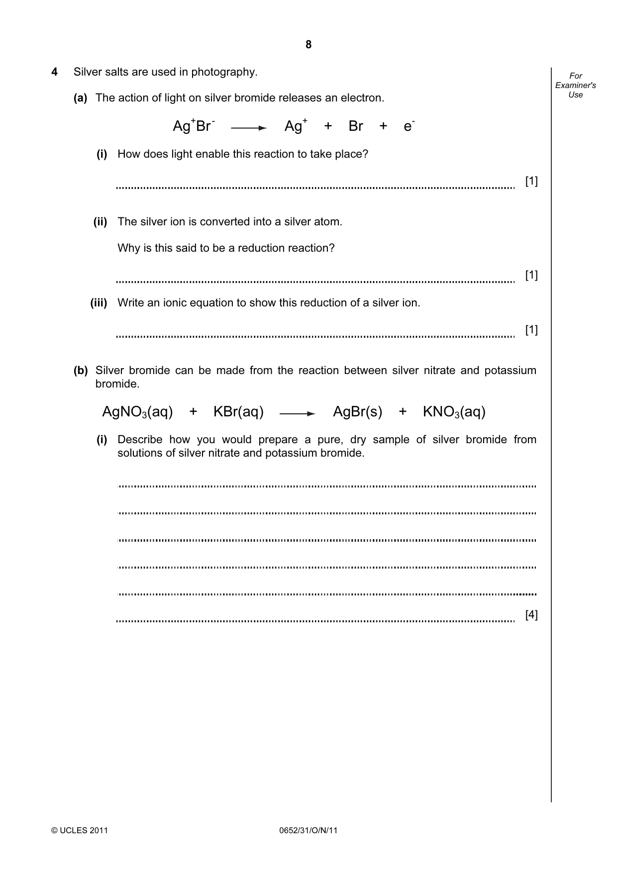 Cambridge IGCSE Physical Science 0652 2011 Oct/Nov Paper 3 · Variant 1 question paper, page 8 of 20