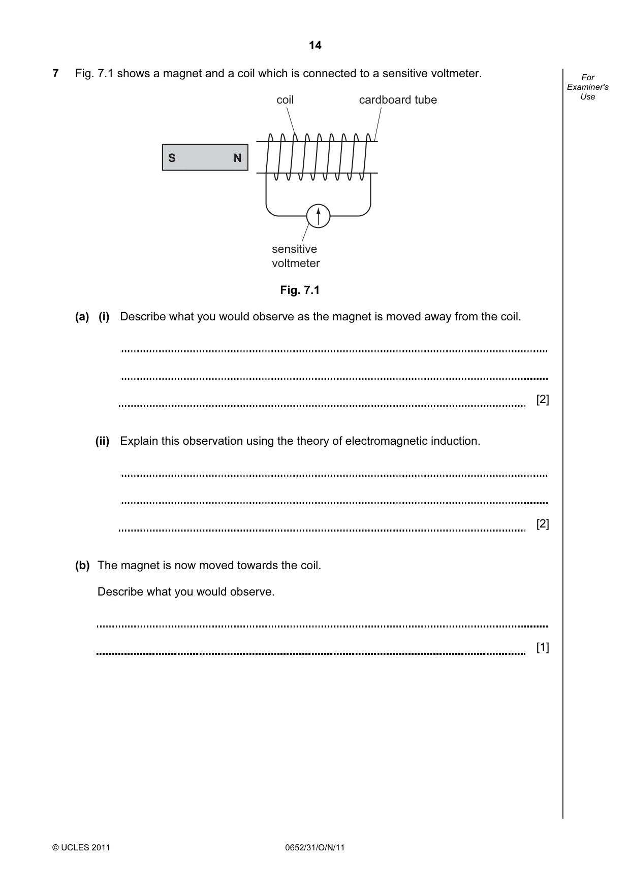 Cambridge IGCSE Physical Science 0652 2011 Oct/Nov Paper 3 · Variant 1 question paper, page 14 of 20
