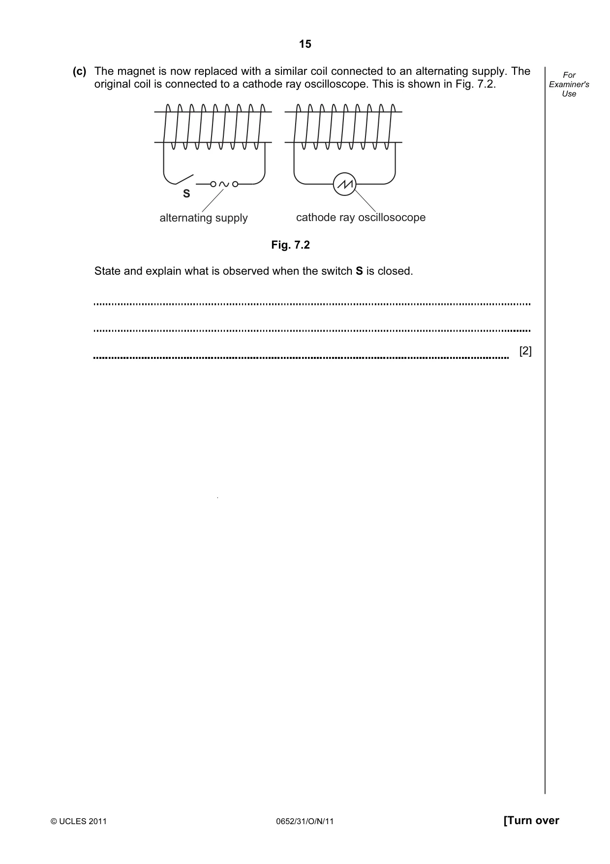 Cambridge IGCSE Physical Science 0652 2011 Oct/Nov Paper 3 · Variant 1 question paper, page 15 of 20